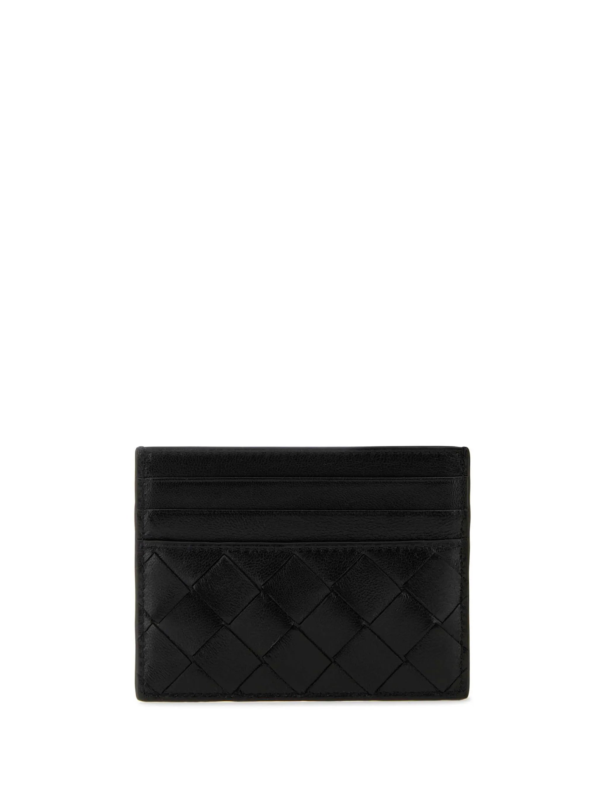 Intrecciato leather cardholder