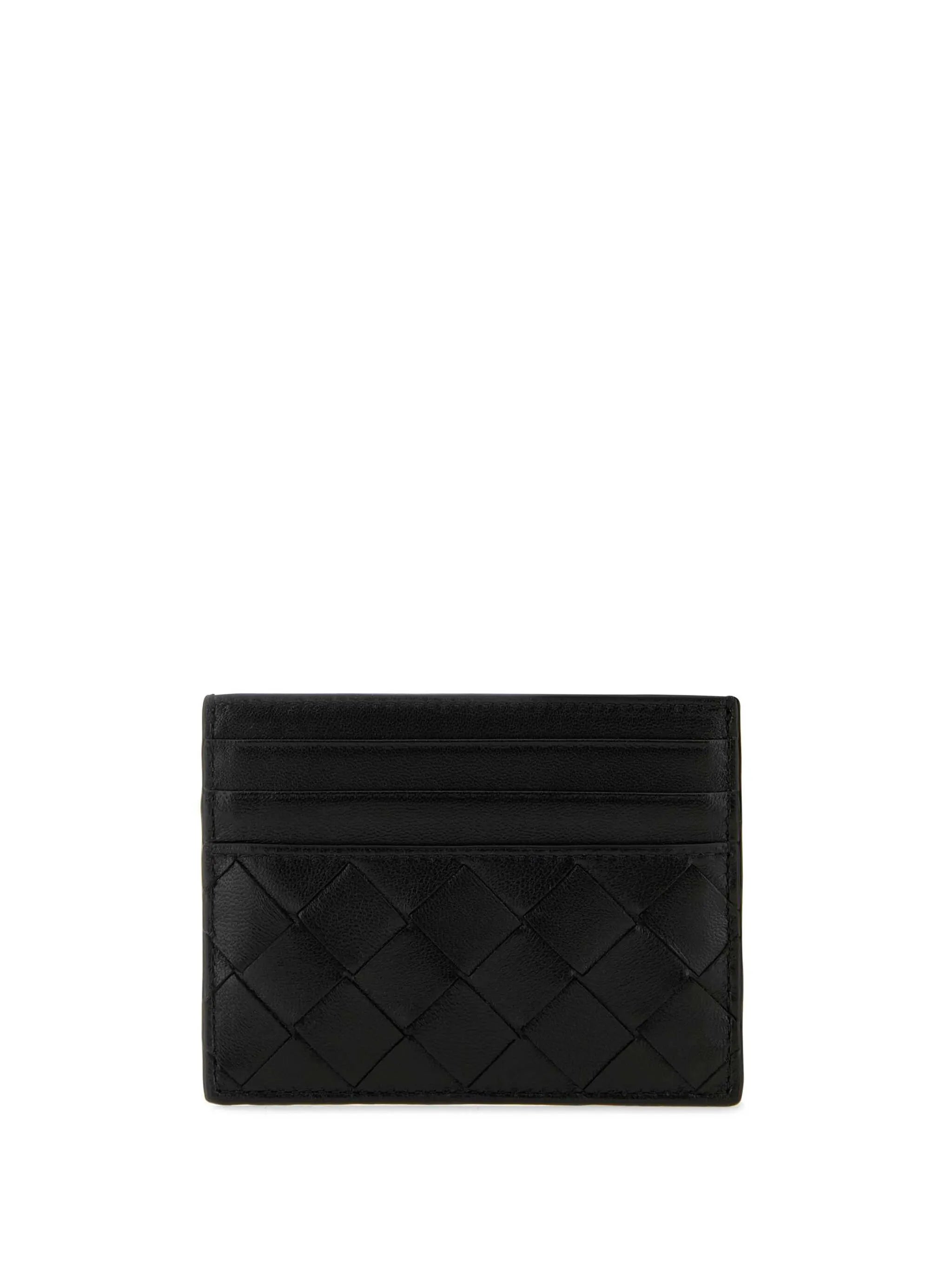 Intrecciato leather cardholder
