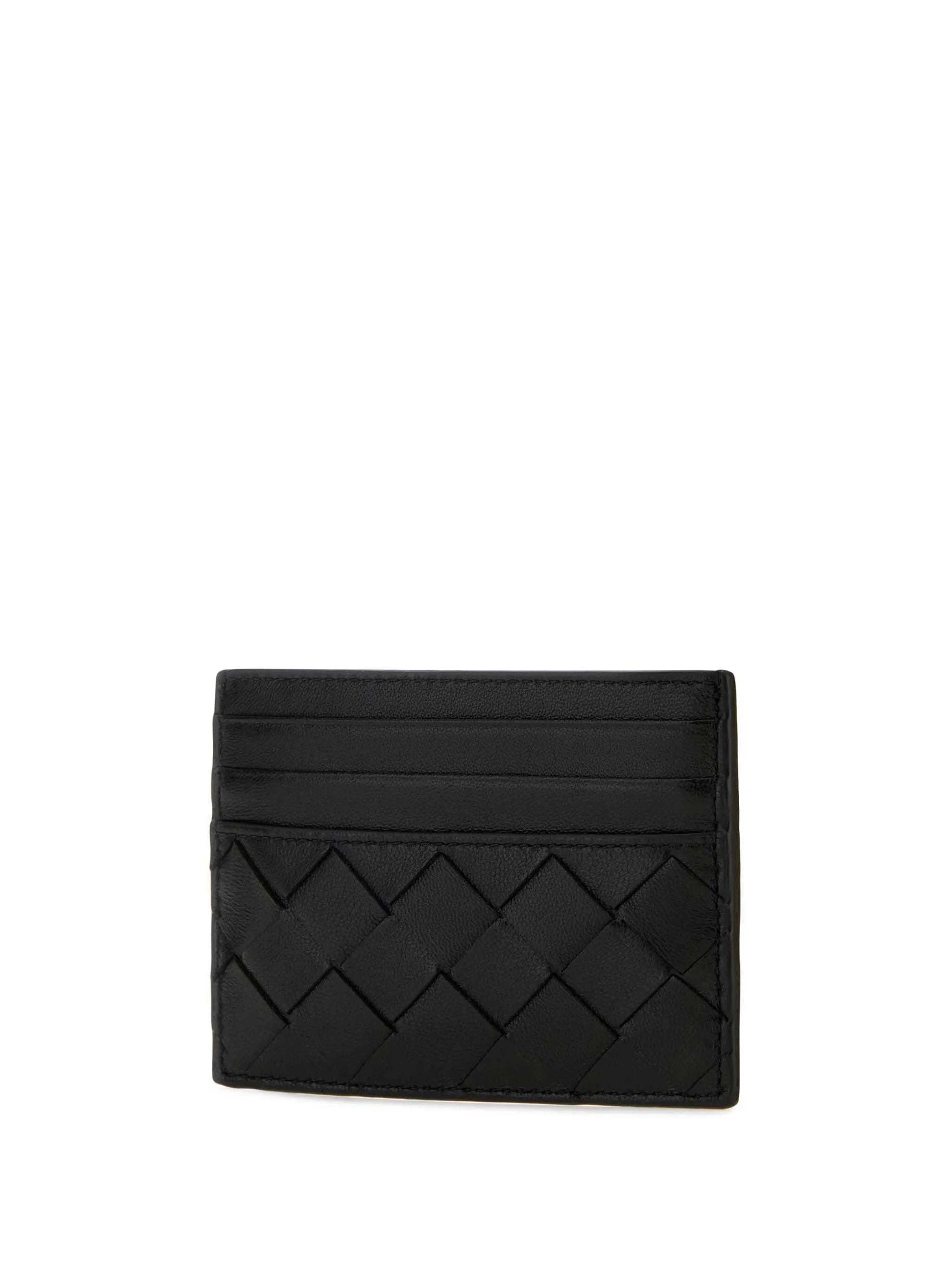 Intrecciato leather cardholder