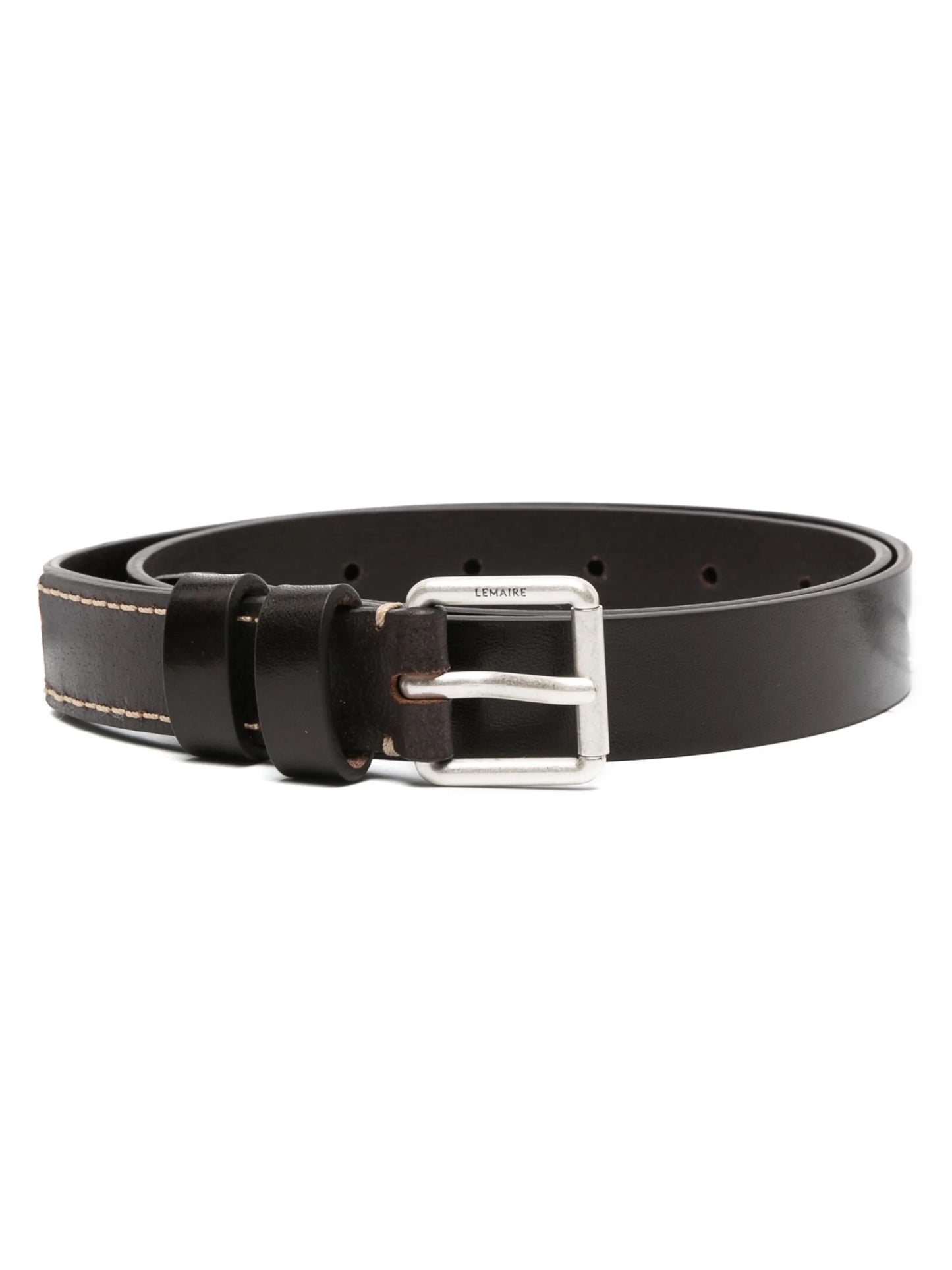 logo-engraved buckle leather belt