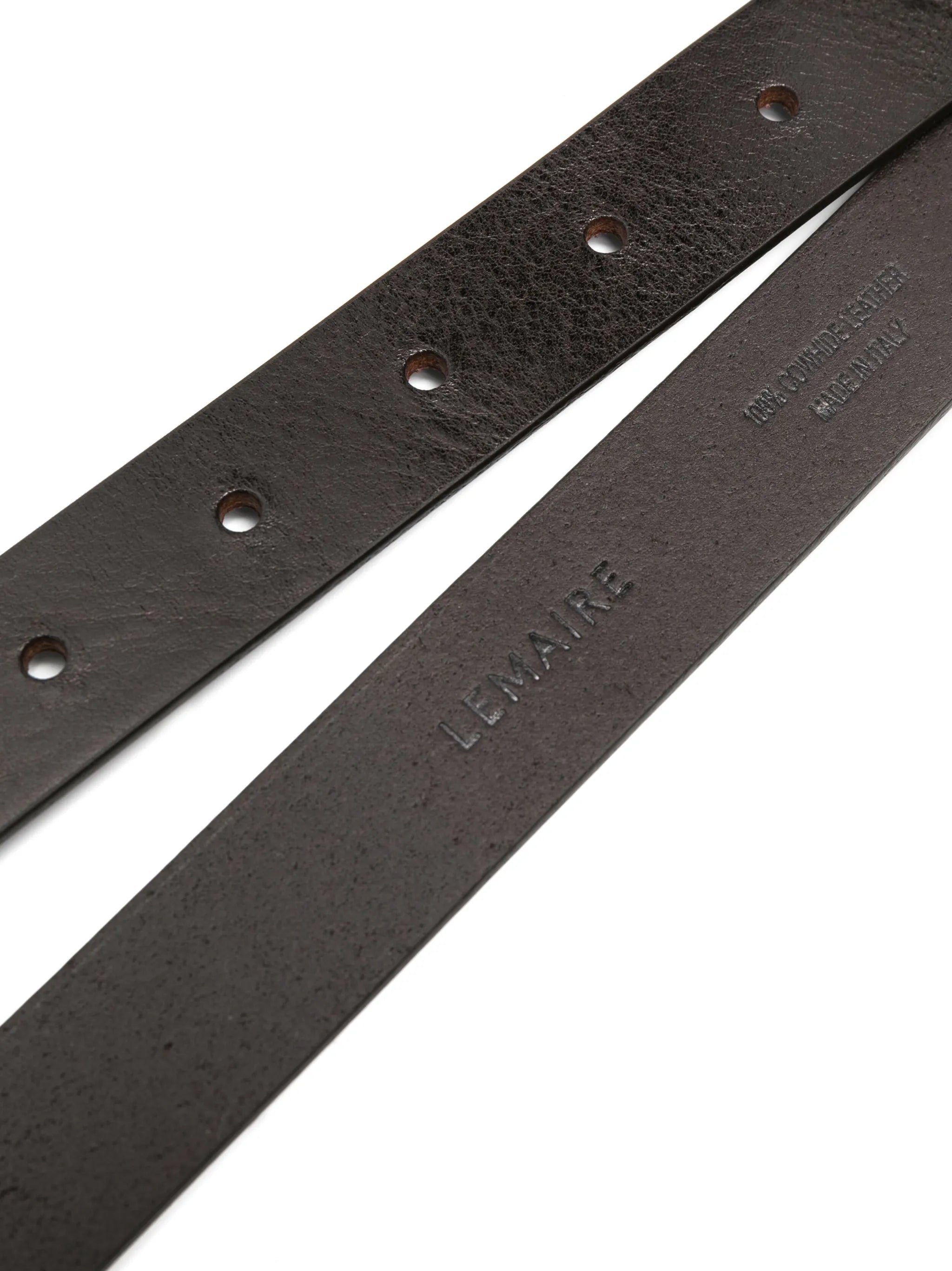 logo-engraved buckle leather belt