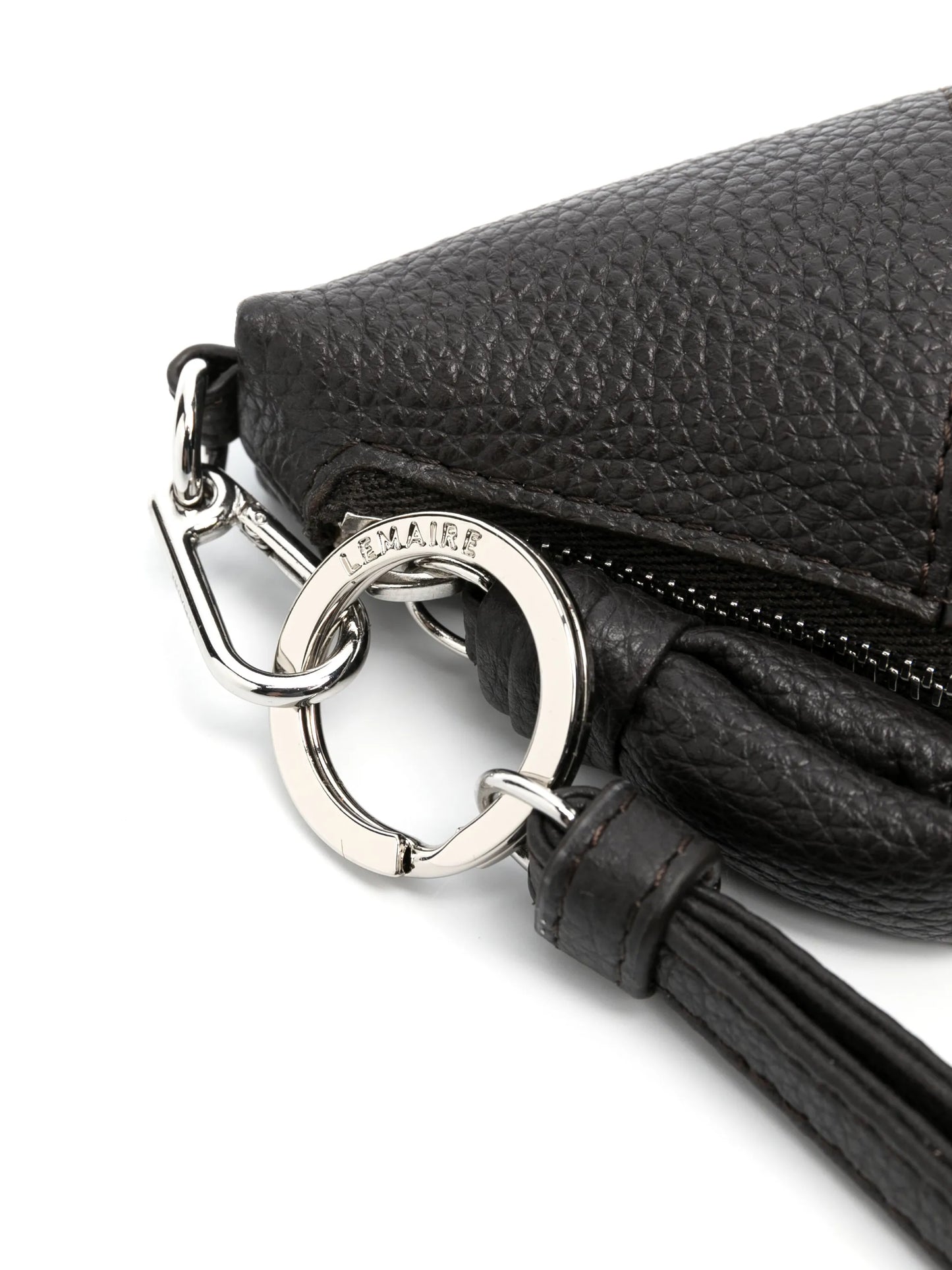 Croissant leather coin purse necklace