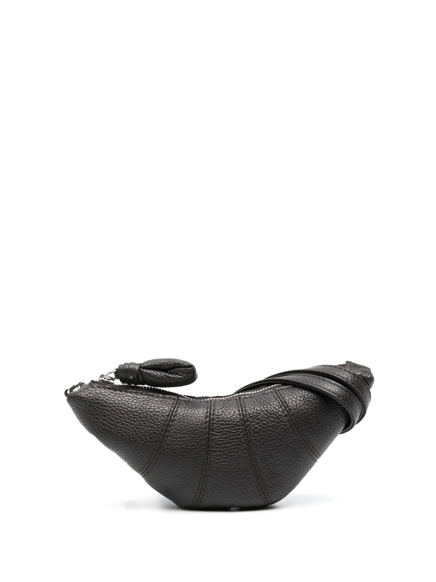 Croissant leather coin purse necklace
