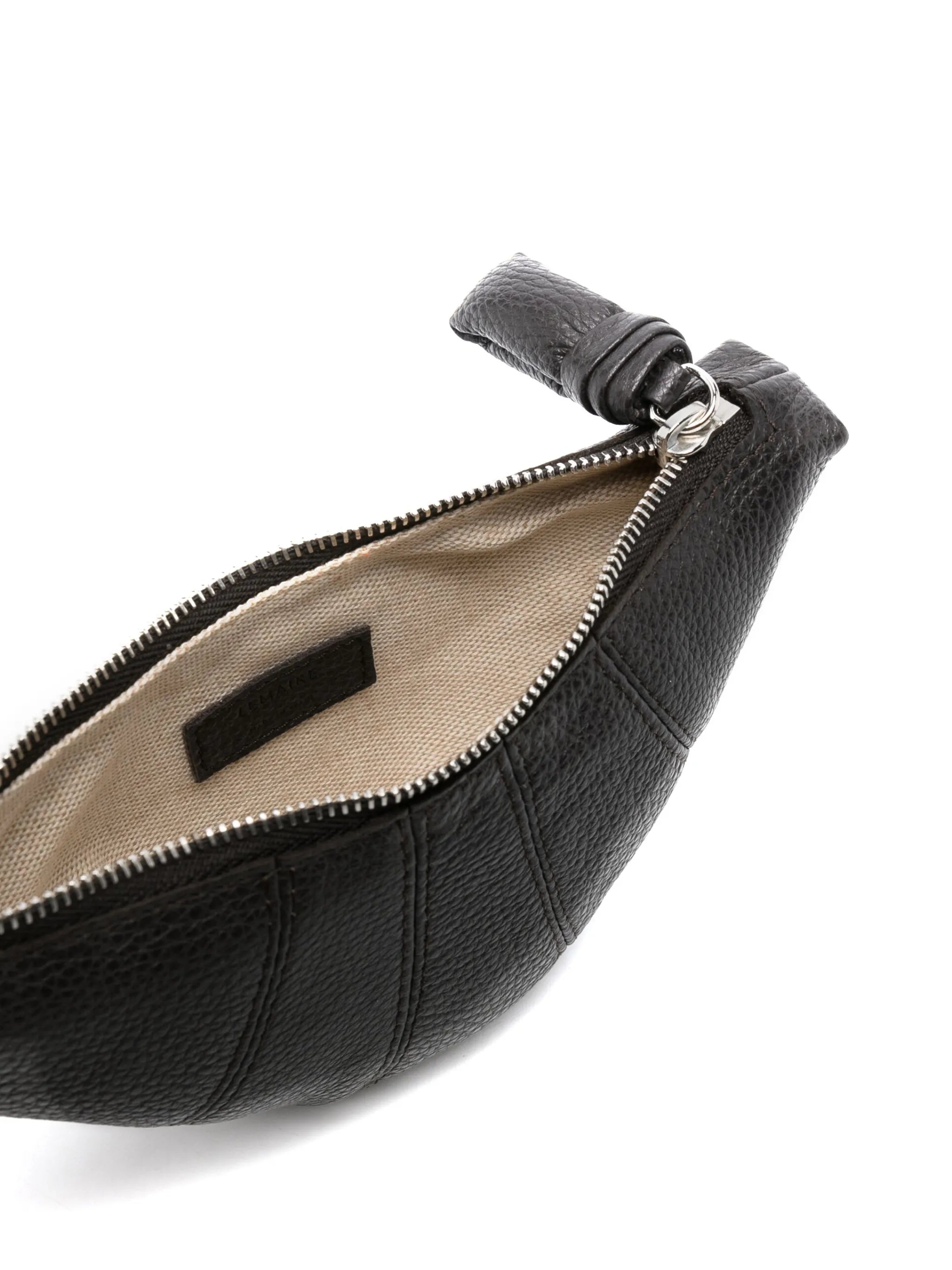 Croissant leather coin purse necklace