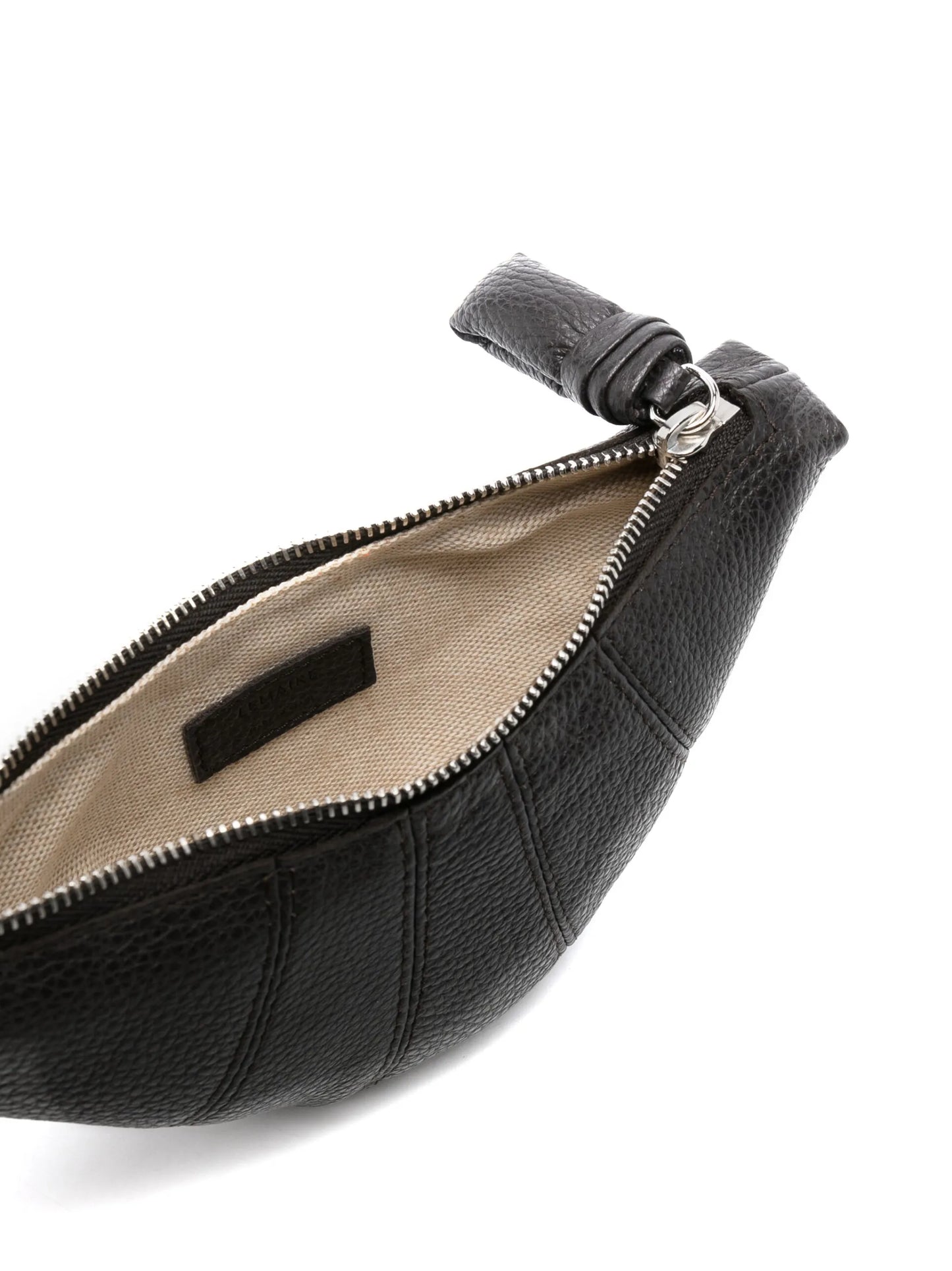 Croissant leather coin purse necklace