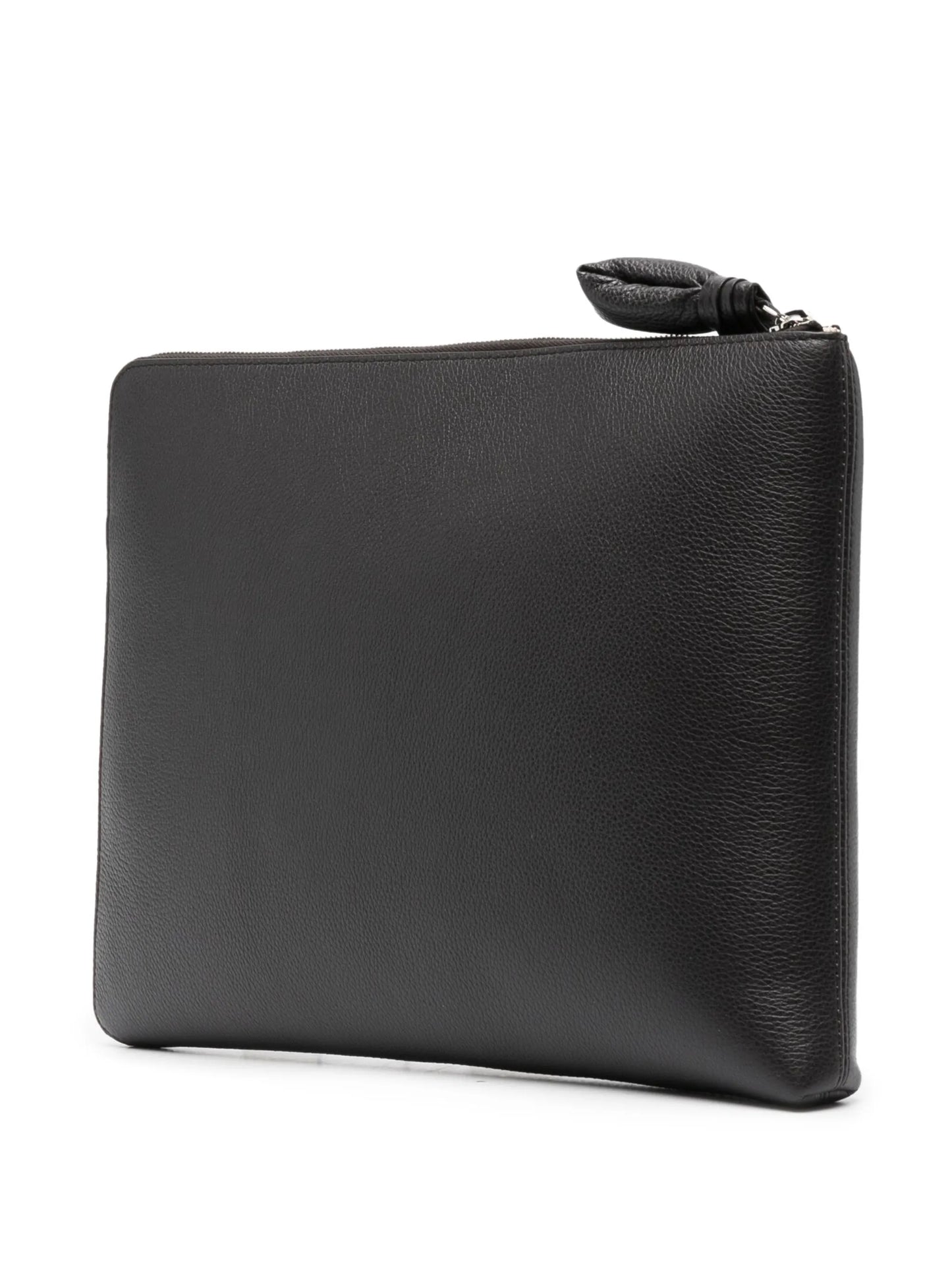 logo-debossed leather laptop bag
