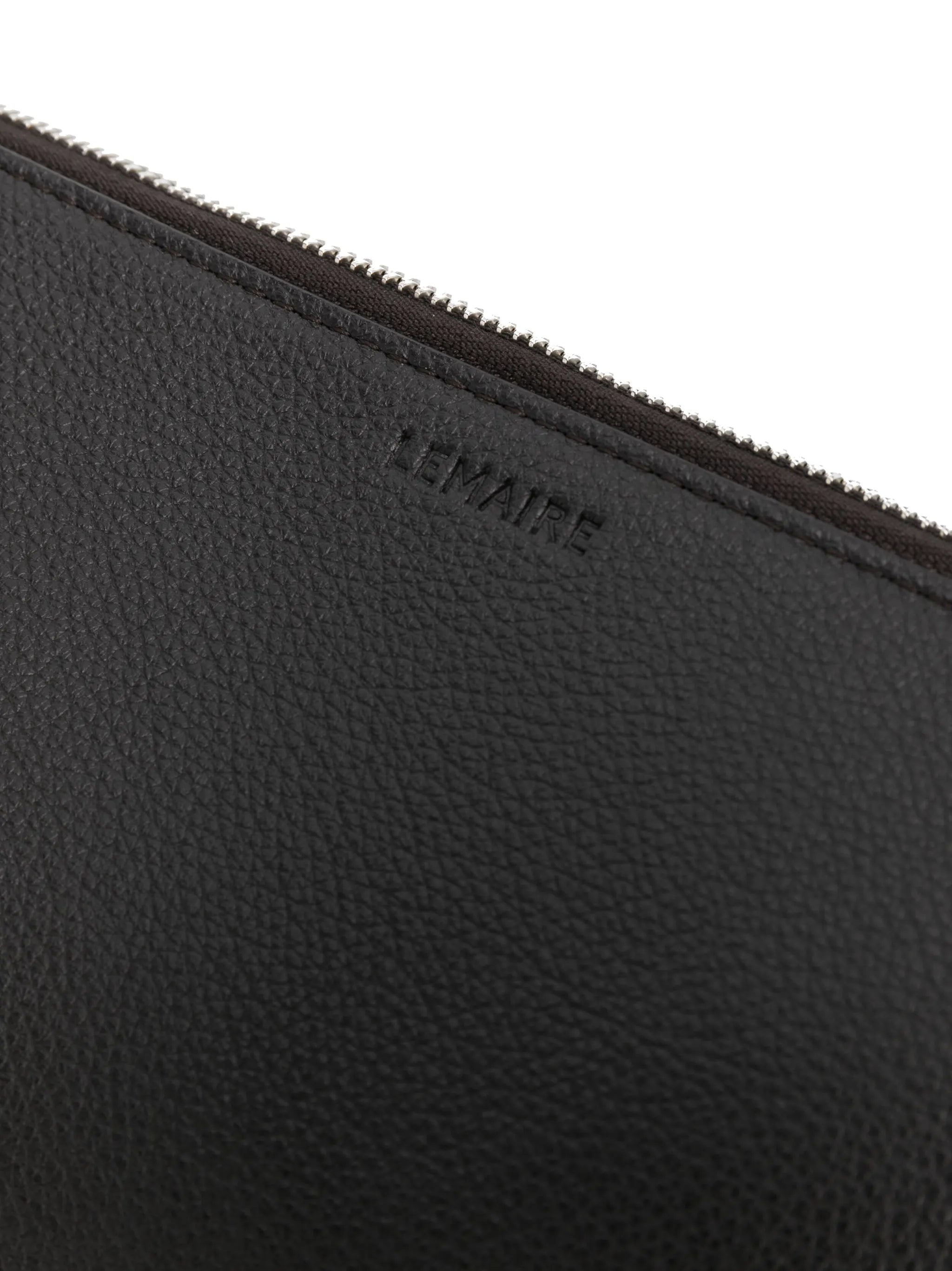 logo-debossed leather laptop bag