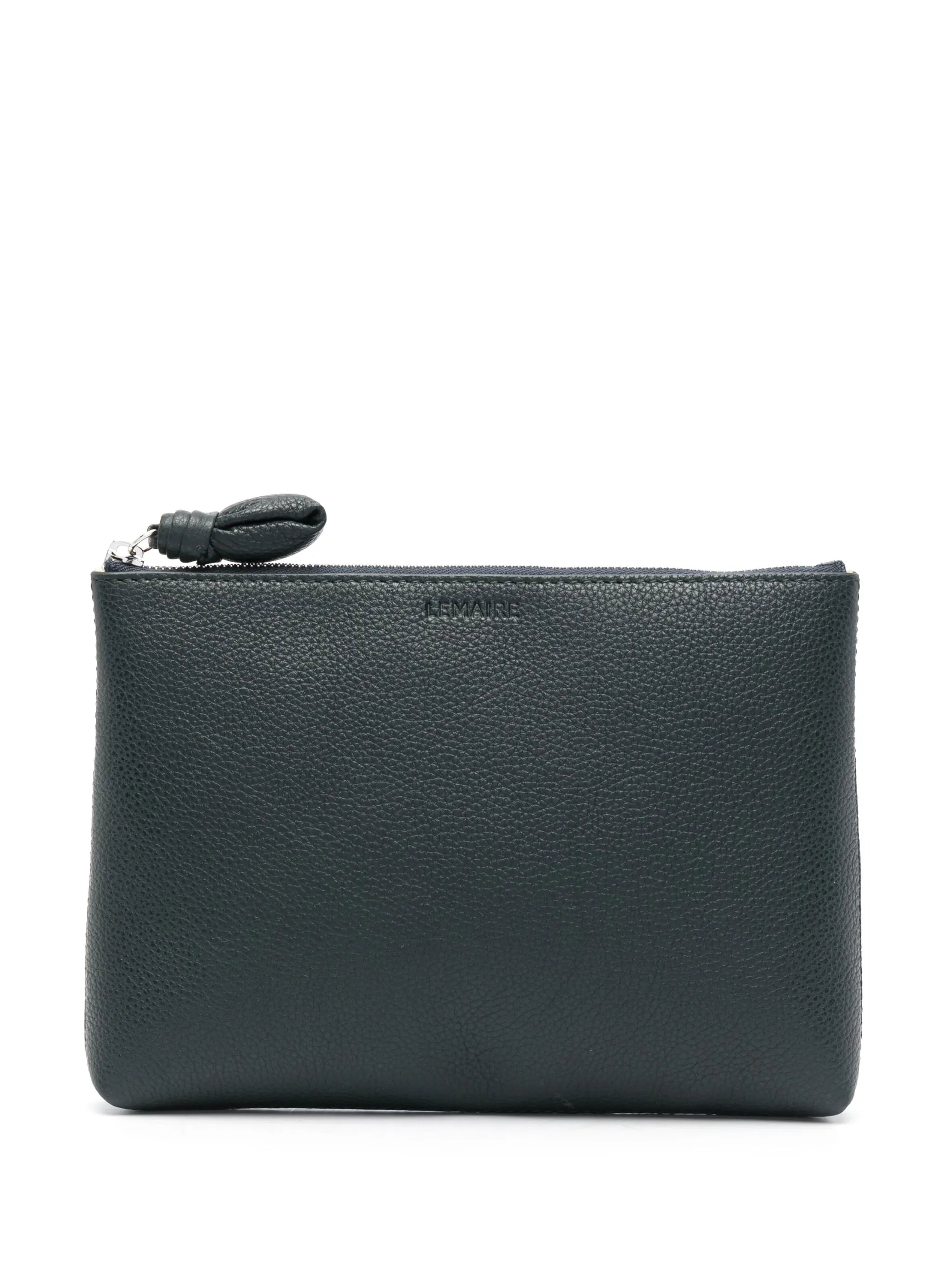 logo-debossed leather makeup bag