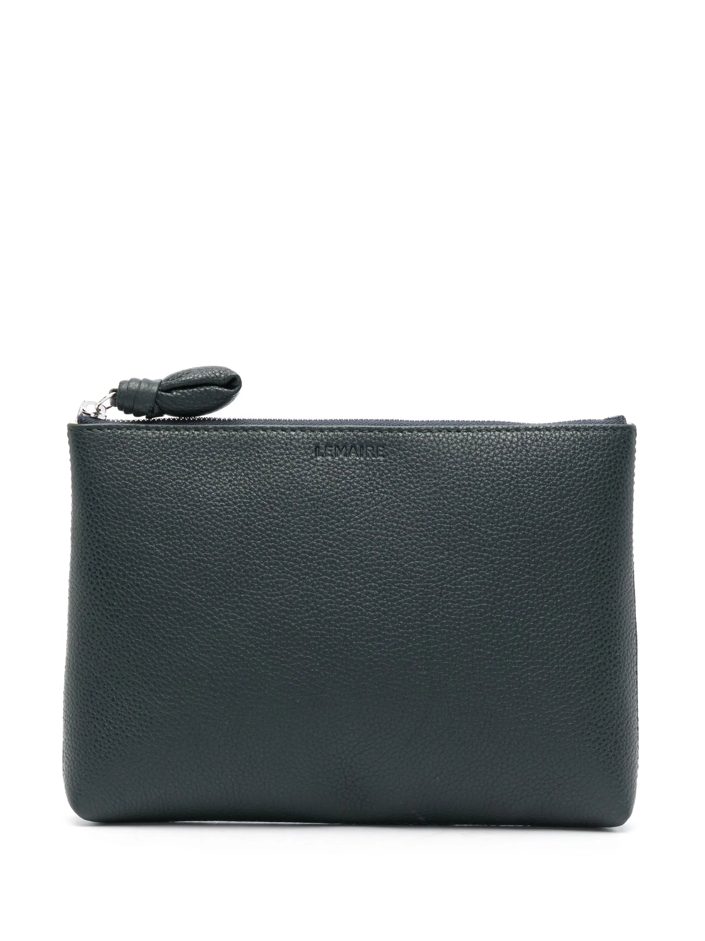 logo-debossed leather makeup bag
