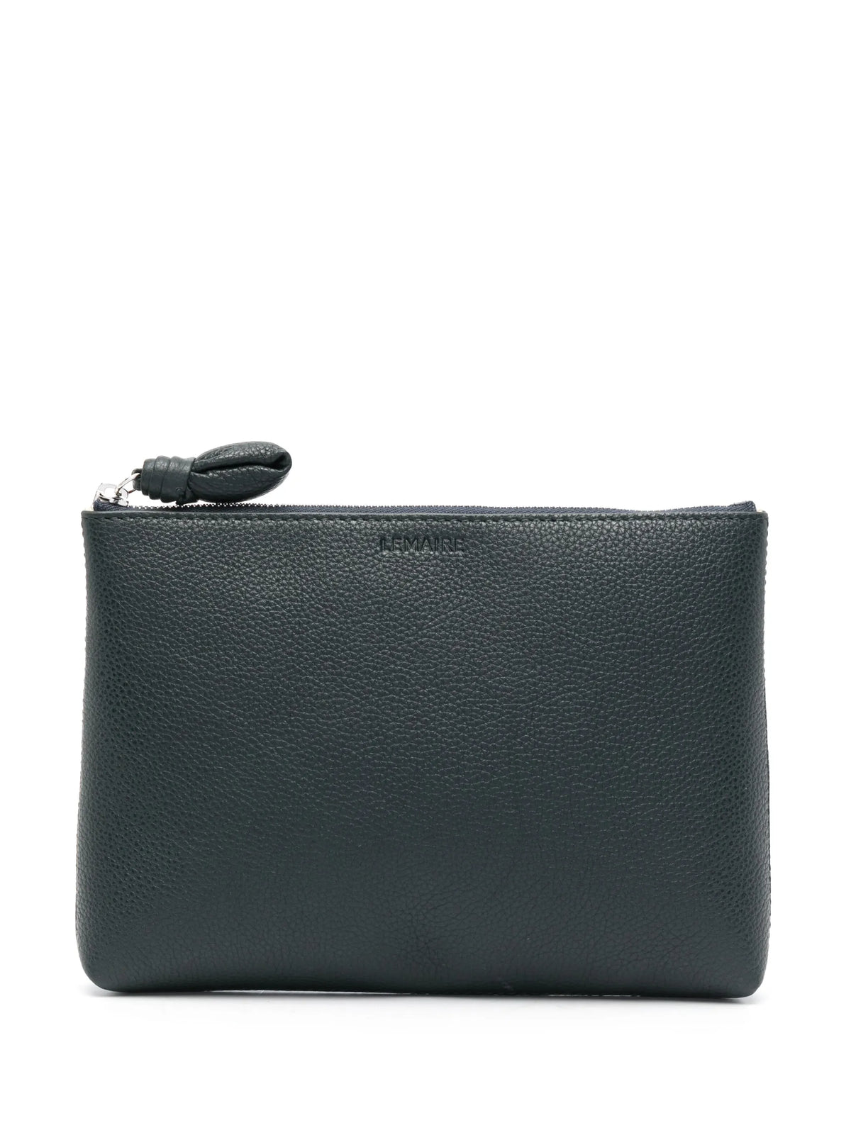 logo-debossed leather makeup bag