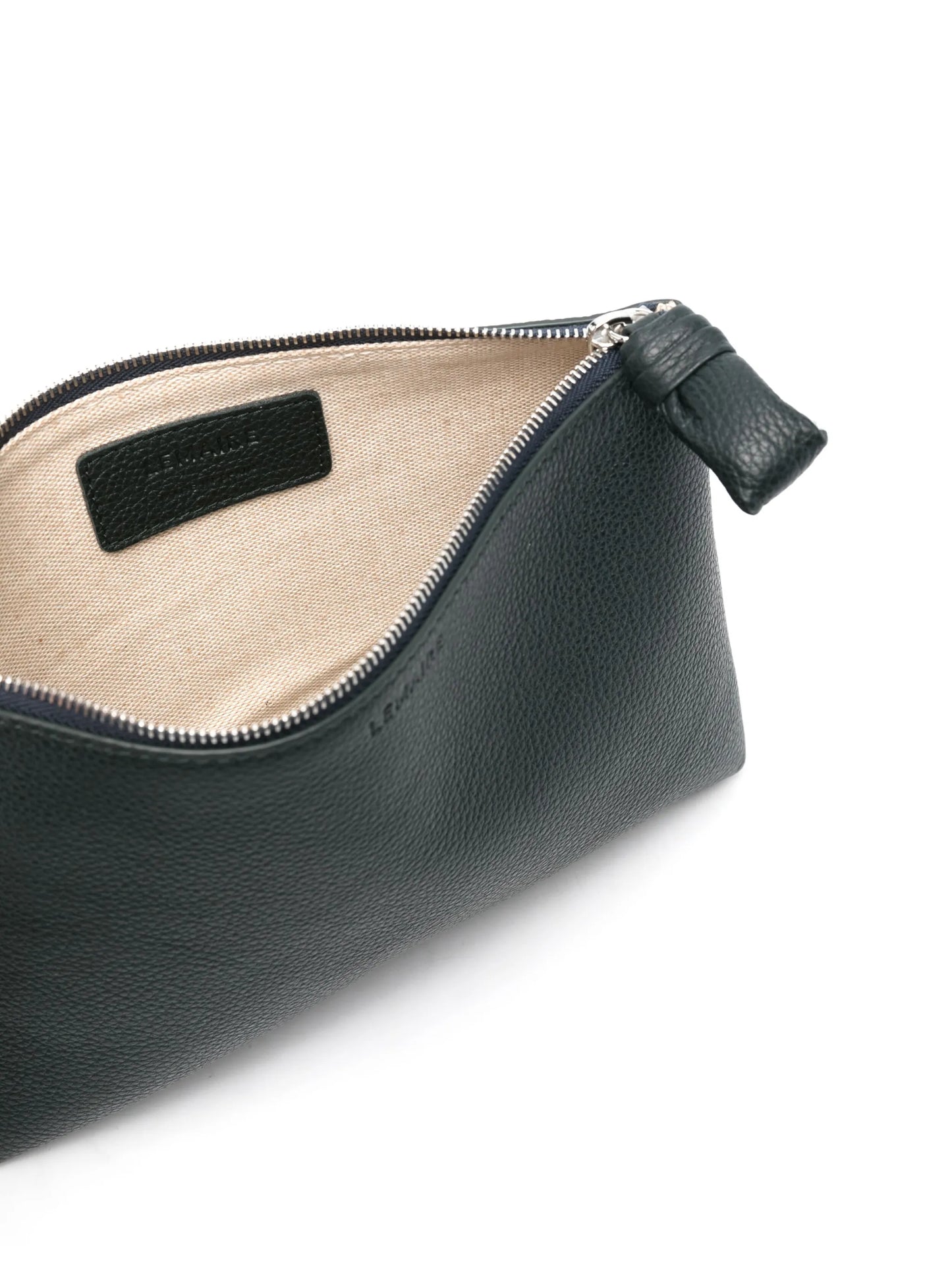 logo-debossed leather makeup bag