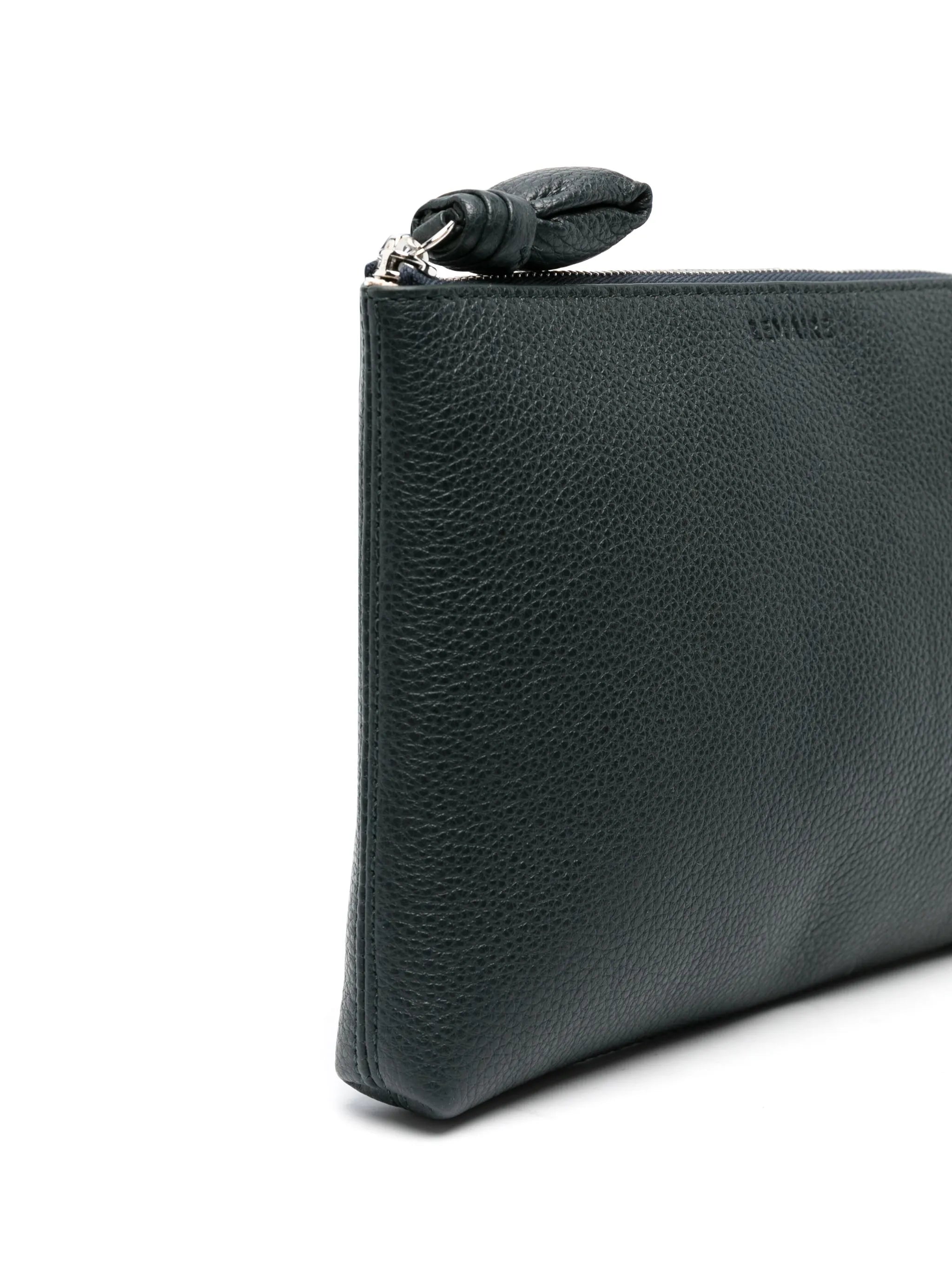 logo-debossed leather makeup bag