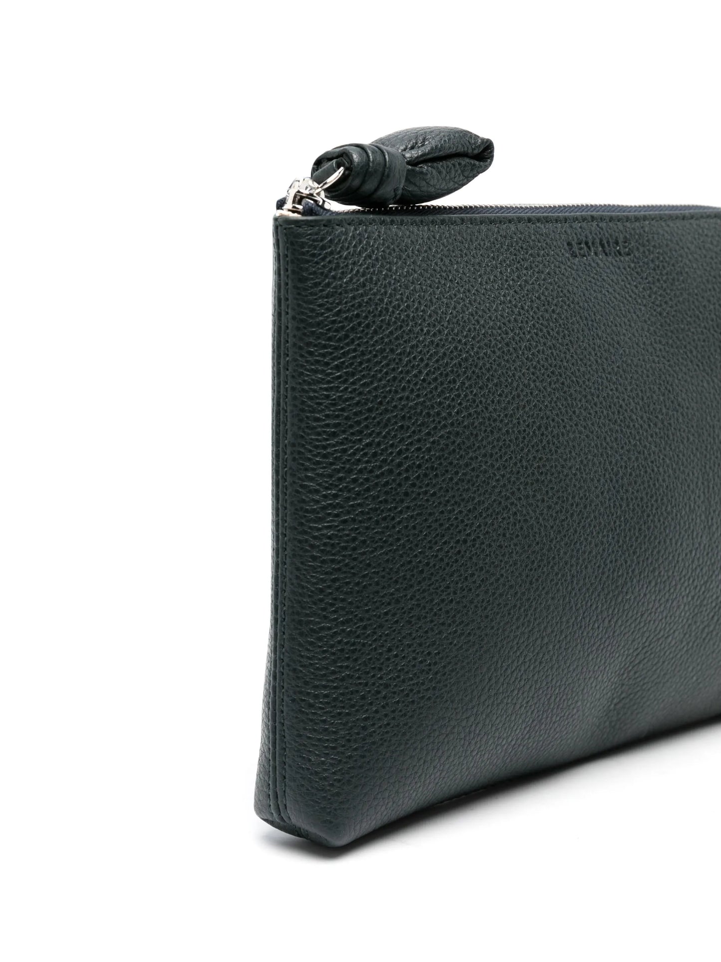 logo-debossed leather makeup bag
