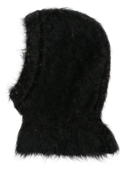 brushed-effect knitted balaclava