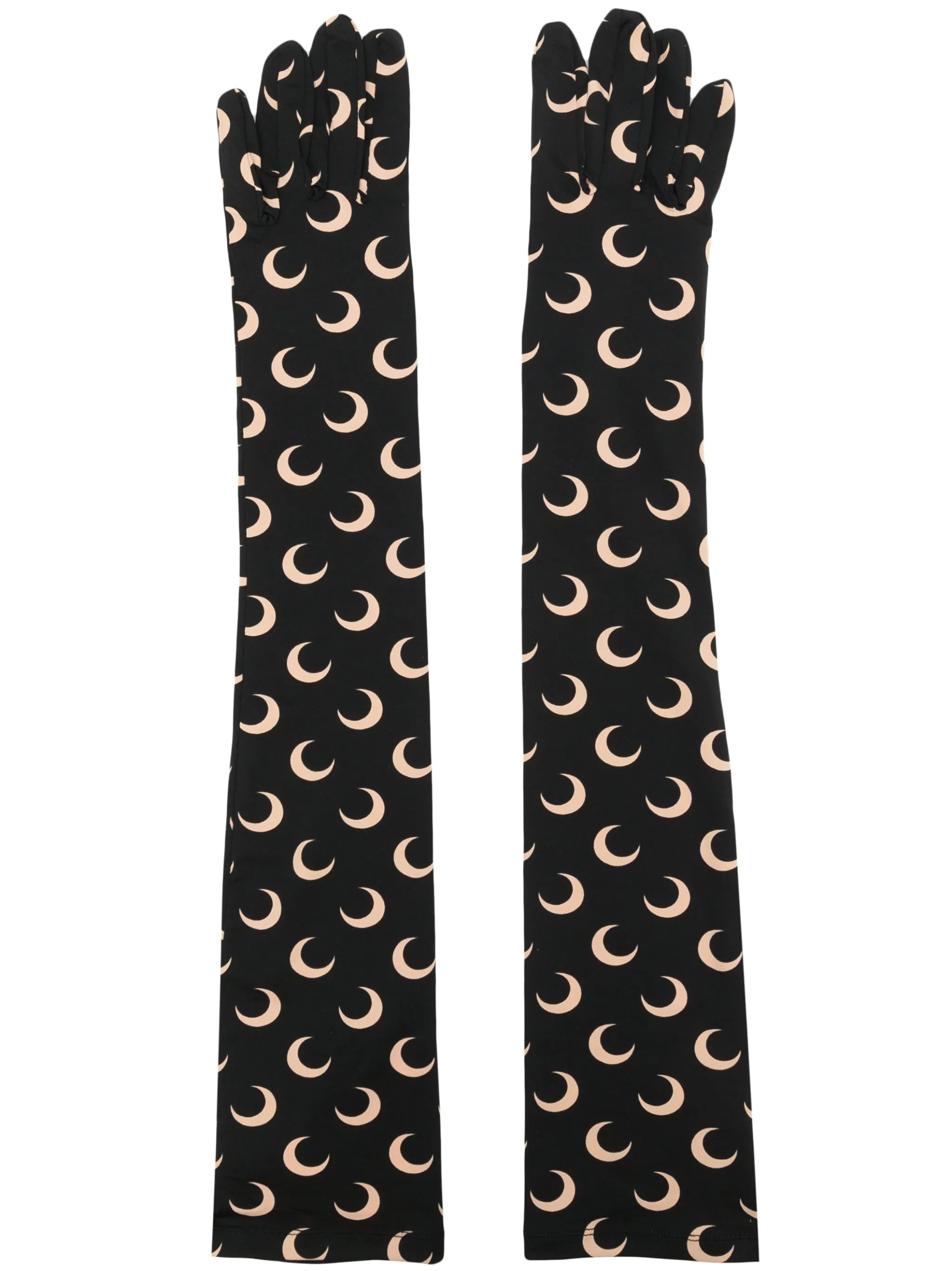crescent-moon print gloves