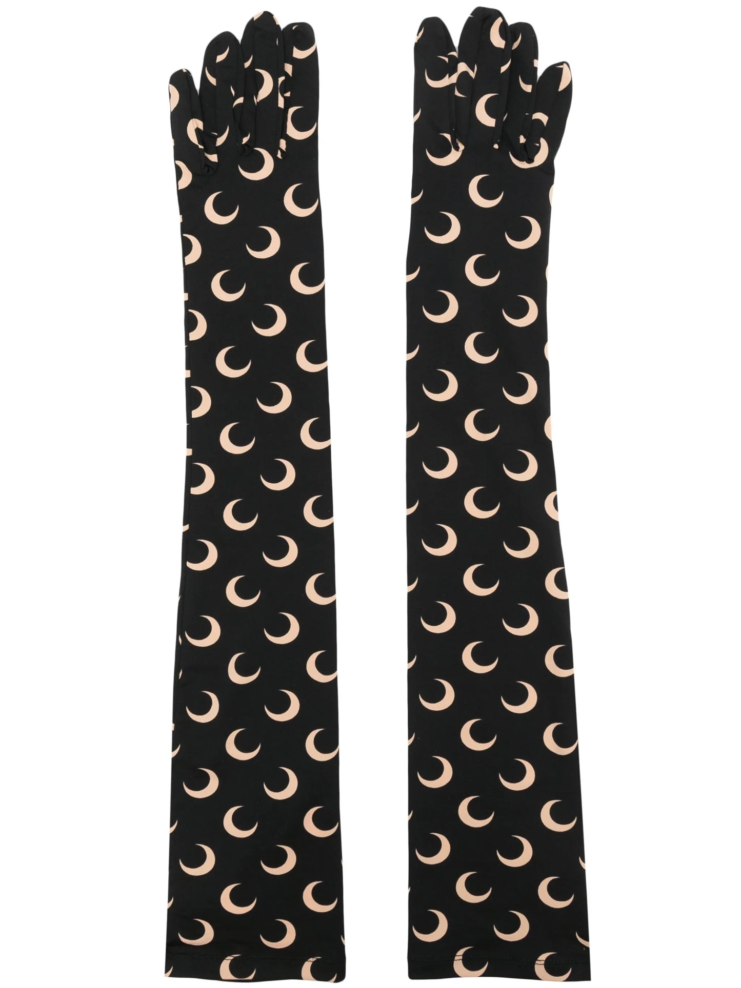 crescent-moon print gloves