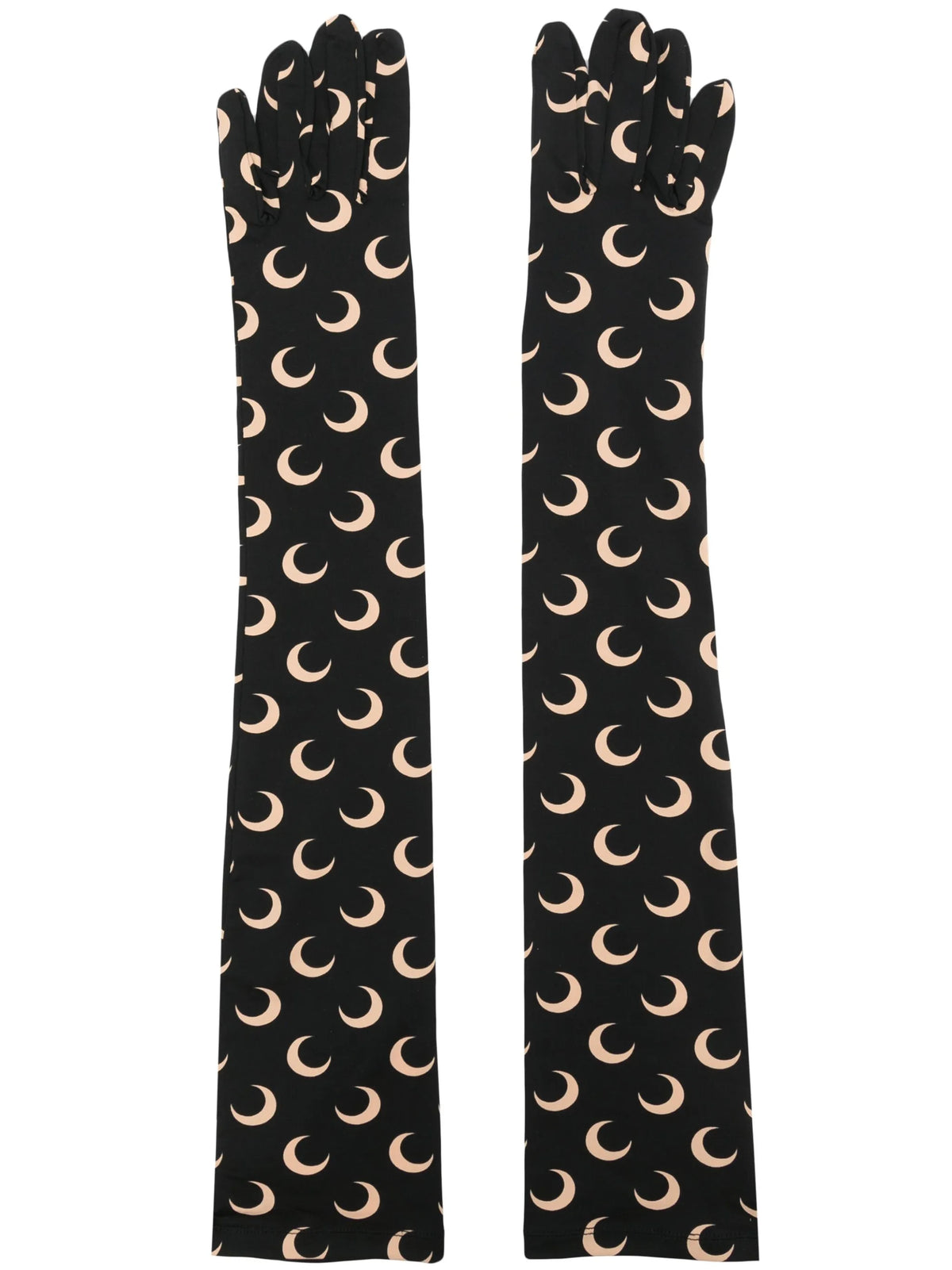 crescent-moon print gloves