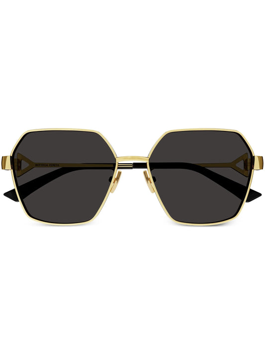 tinted geometric-frame sunglasses