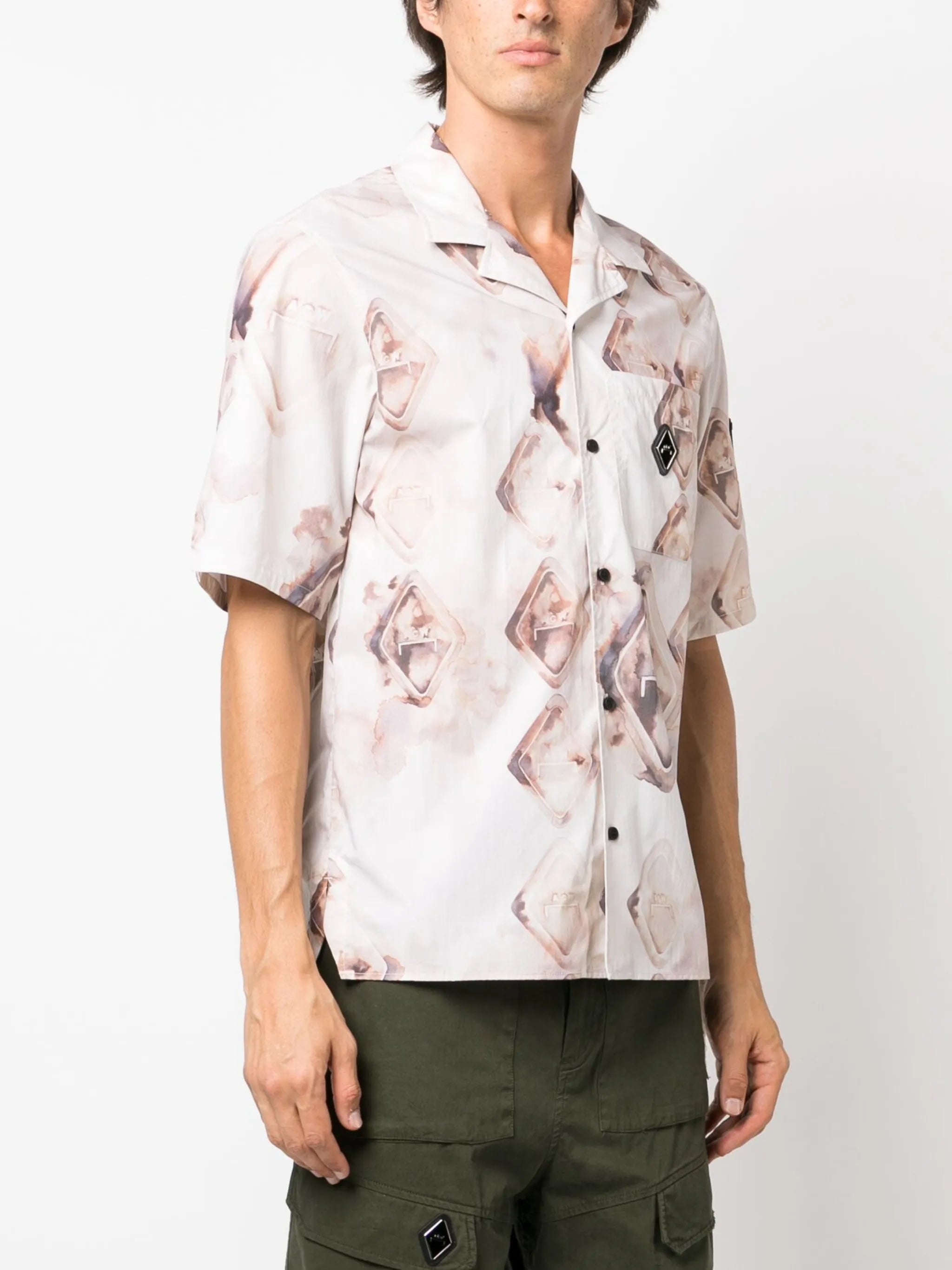 diamond-monogram short-sleeve shirt
