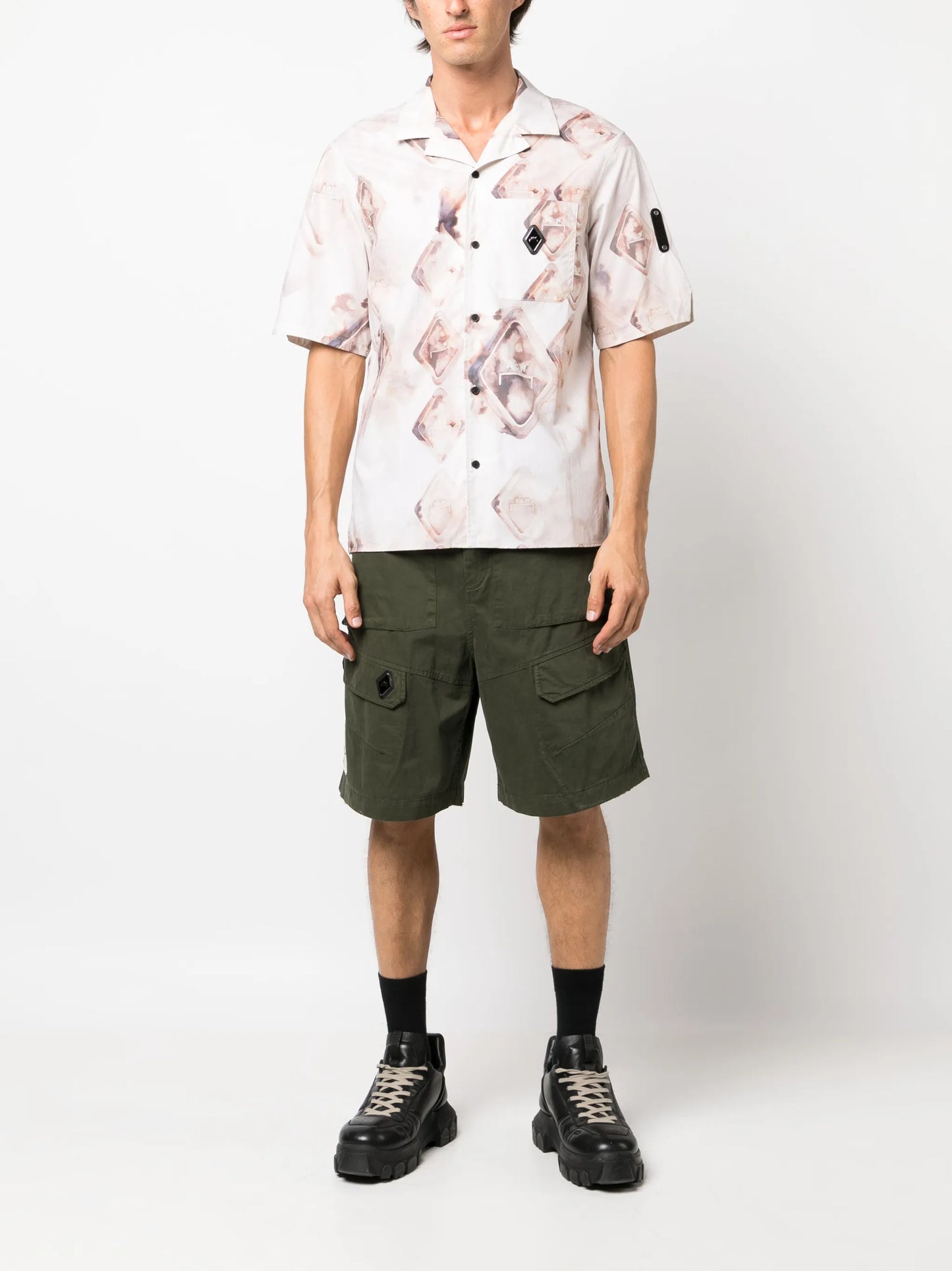 diamond-monogram short-sleeve shirt