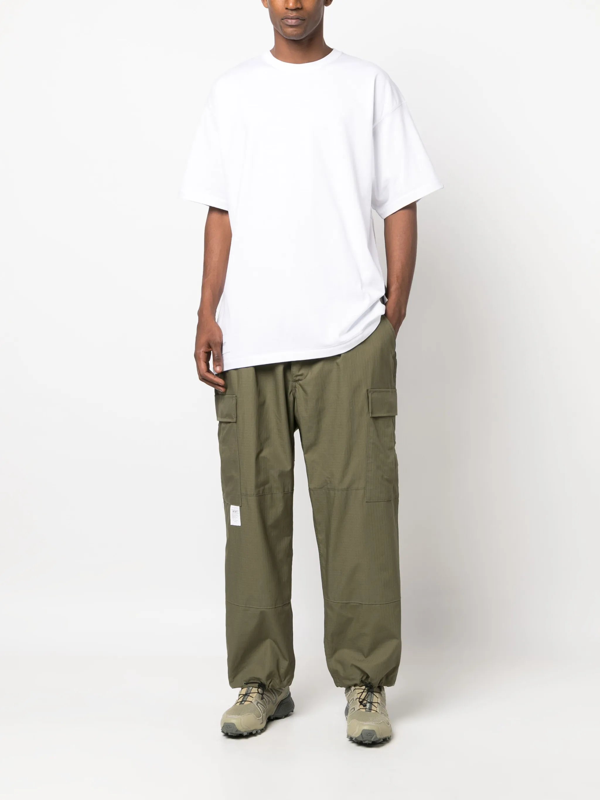 logo-patch drop-shoulder T-shirt