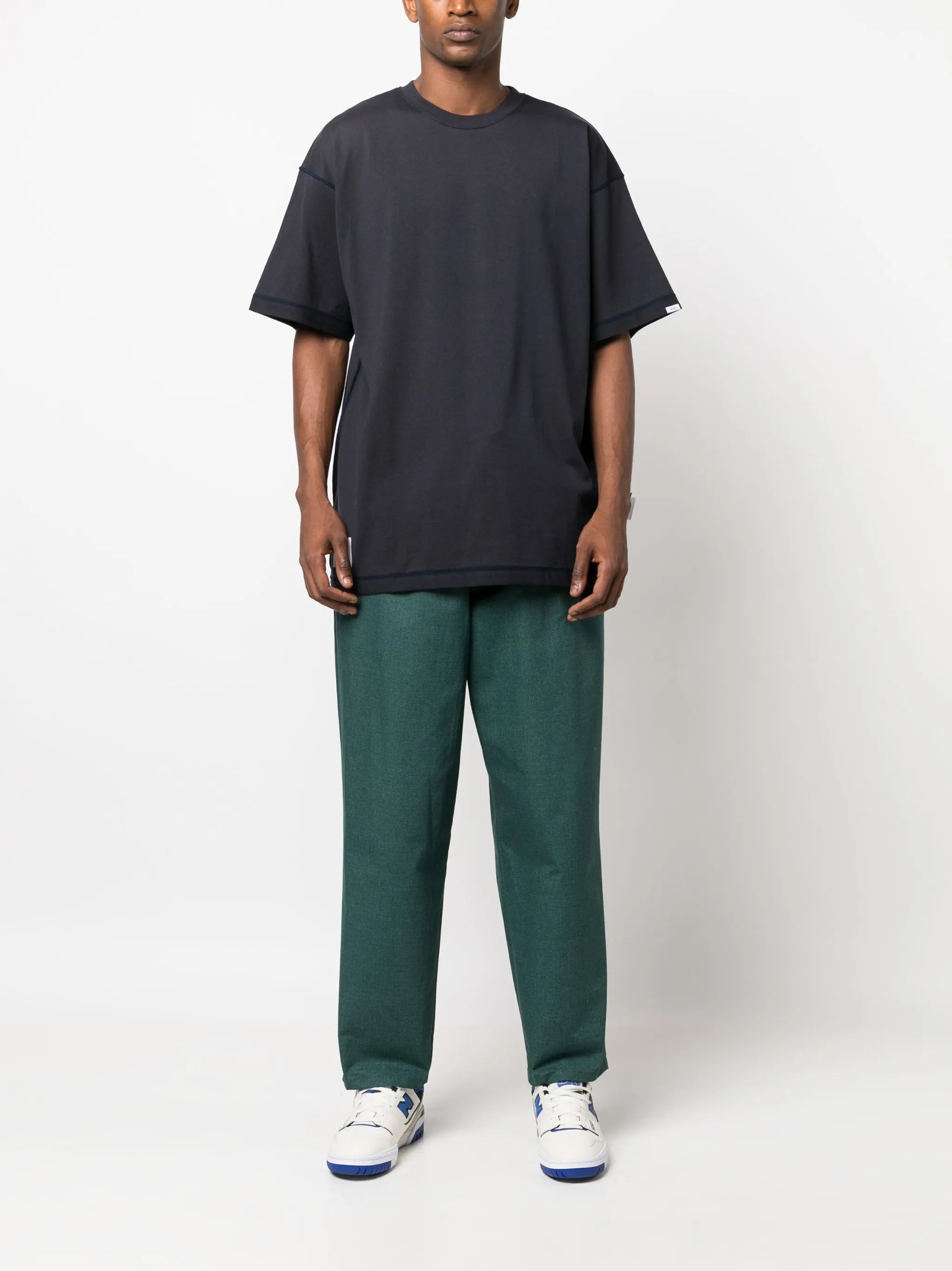 logo-patch drop-shoulder T-shirt