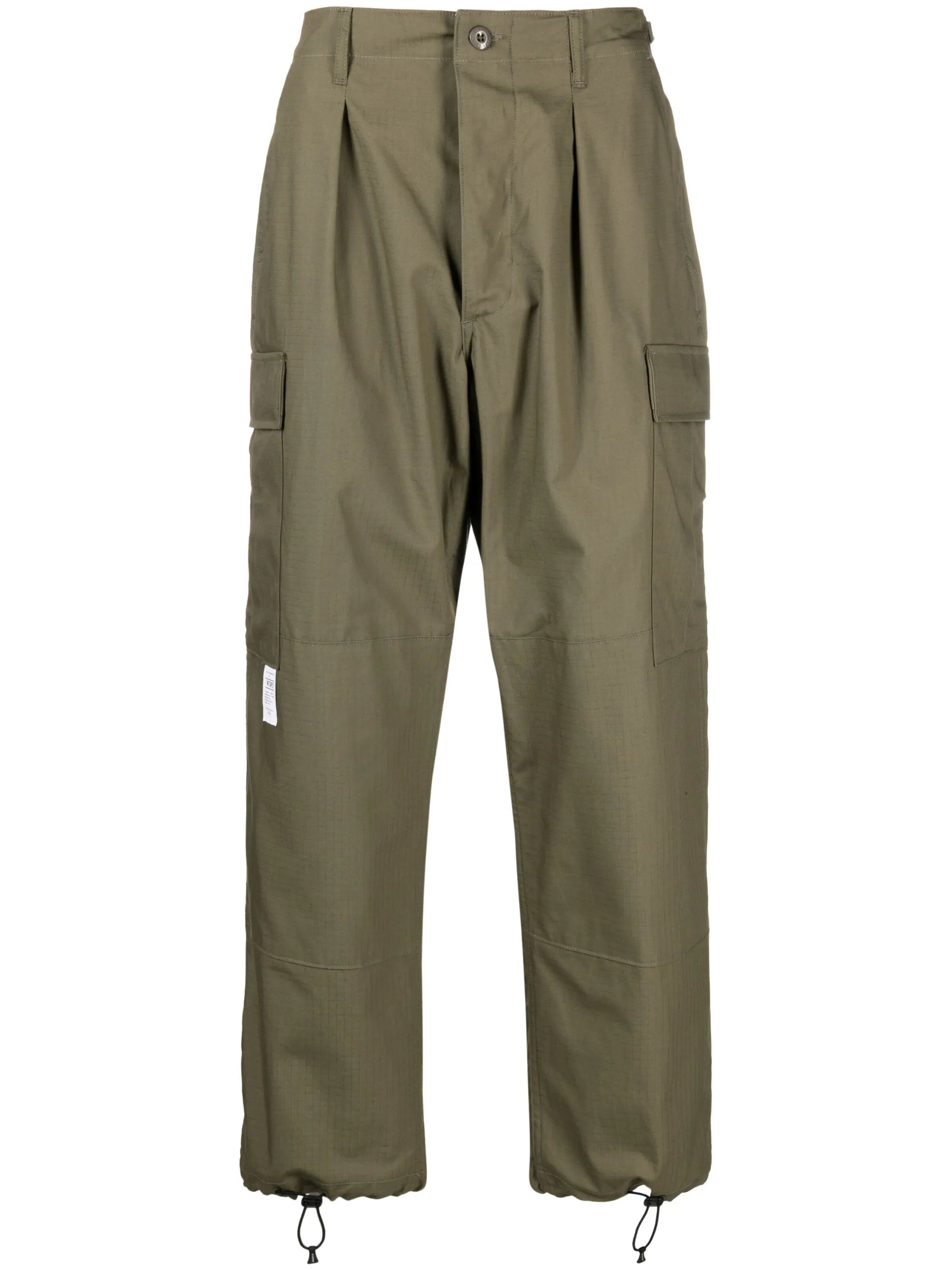 straight-leg cotton cargo trousers