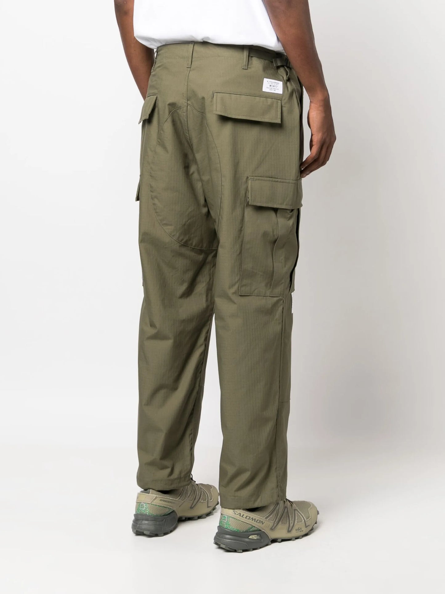 straight-leg cotton cargo trousers