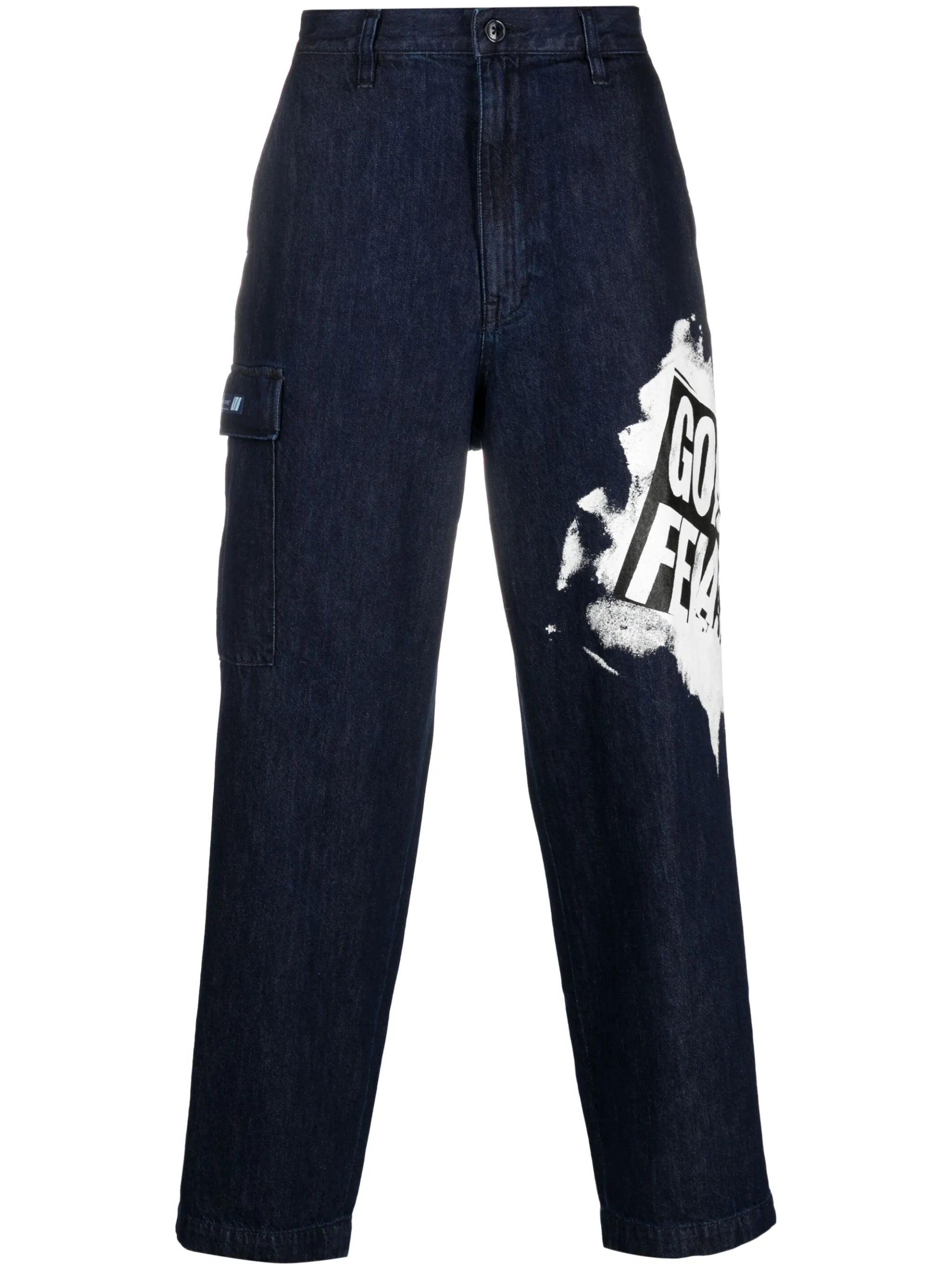 logo-print cotton trousers