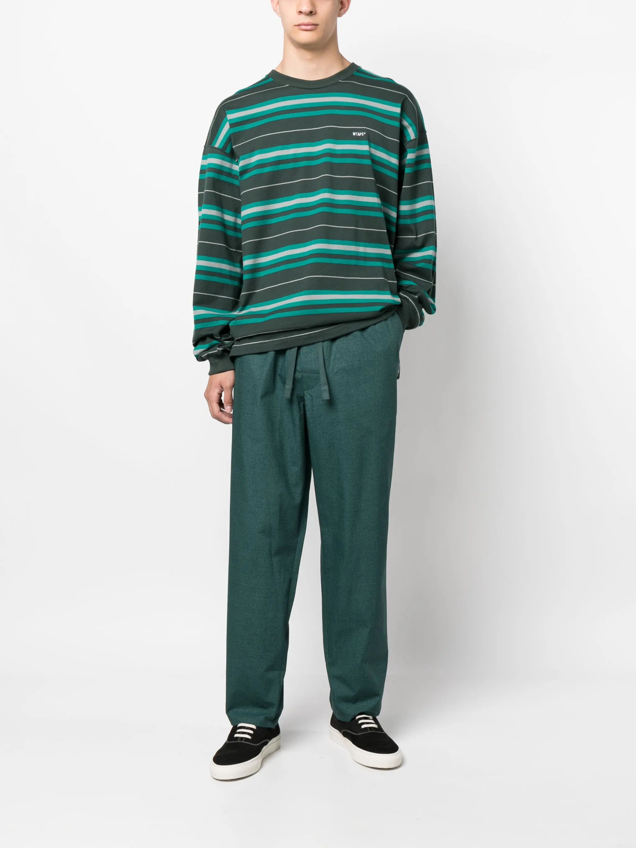 straight-leg cotton trousers