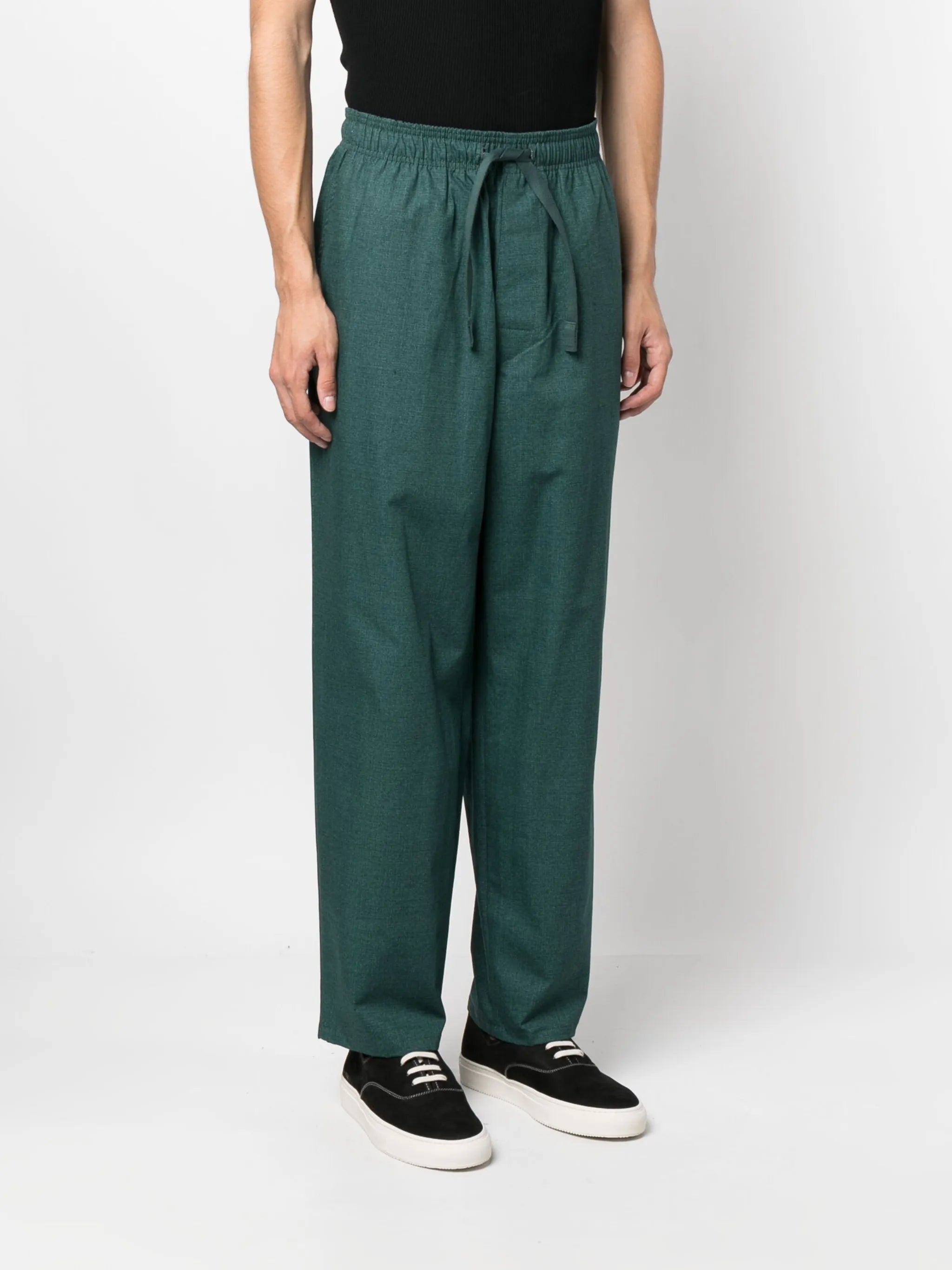 straight-leg cotton trousers