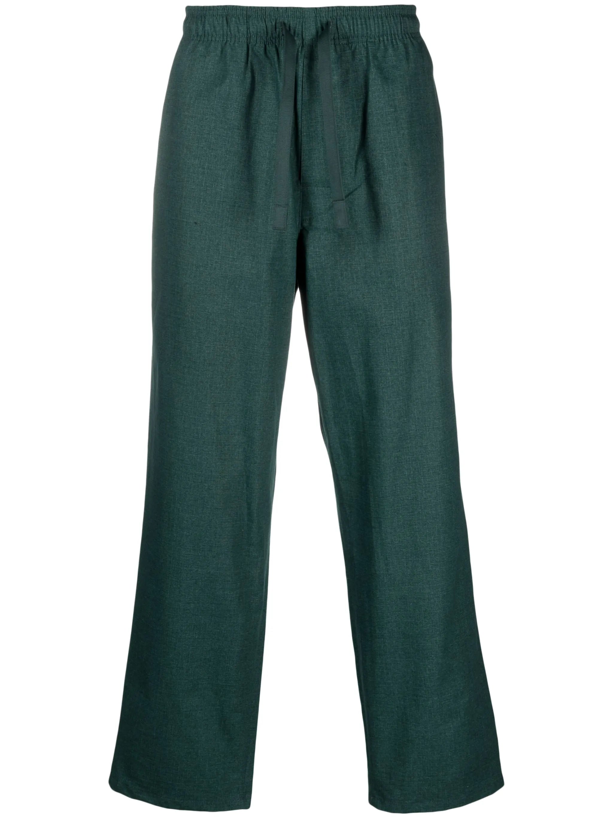 straight-leg cotton trousers