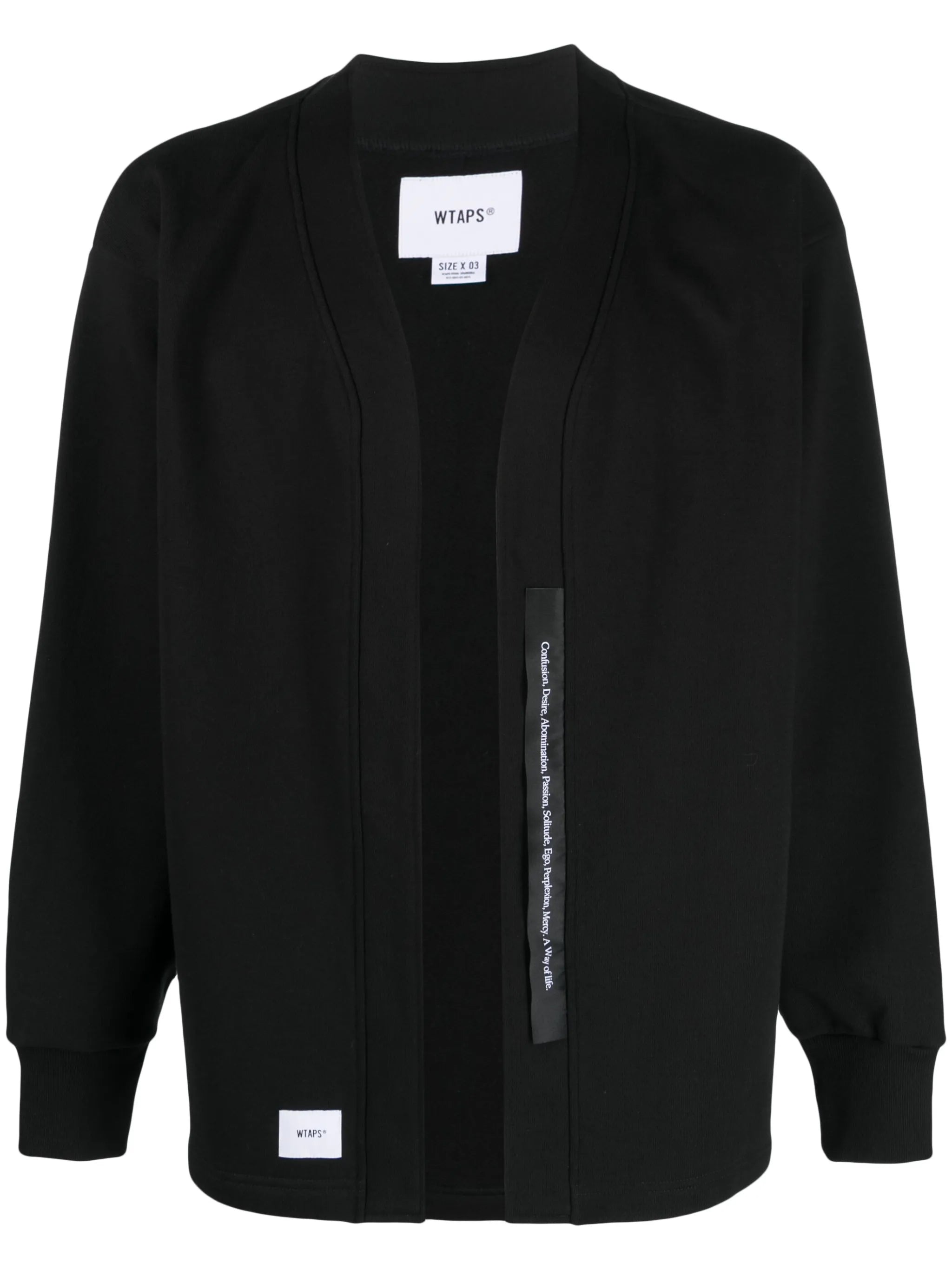 logo-patch knitted cardigan
