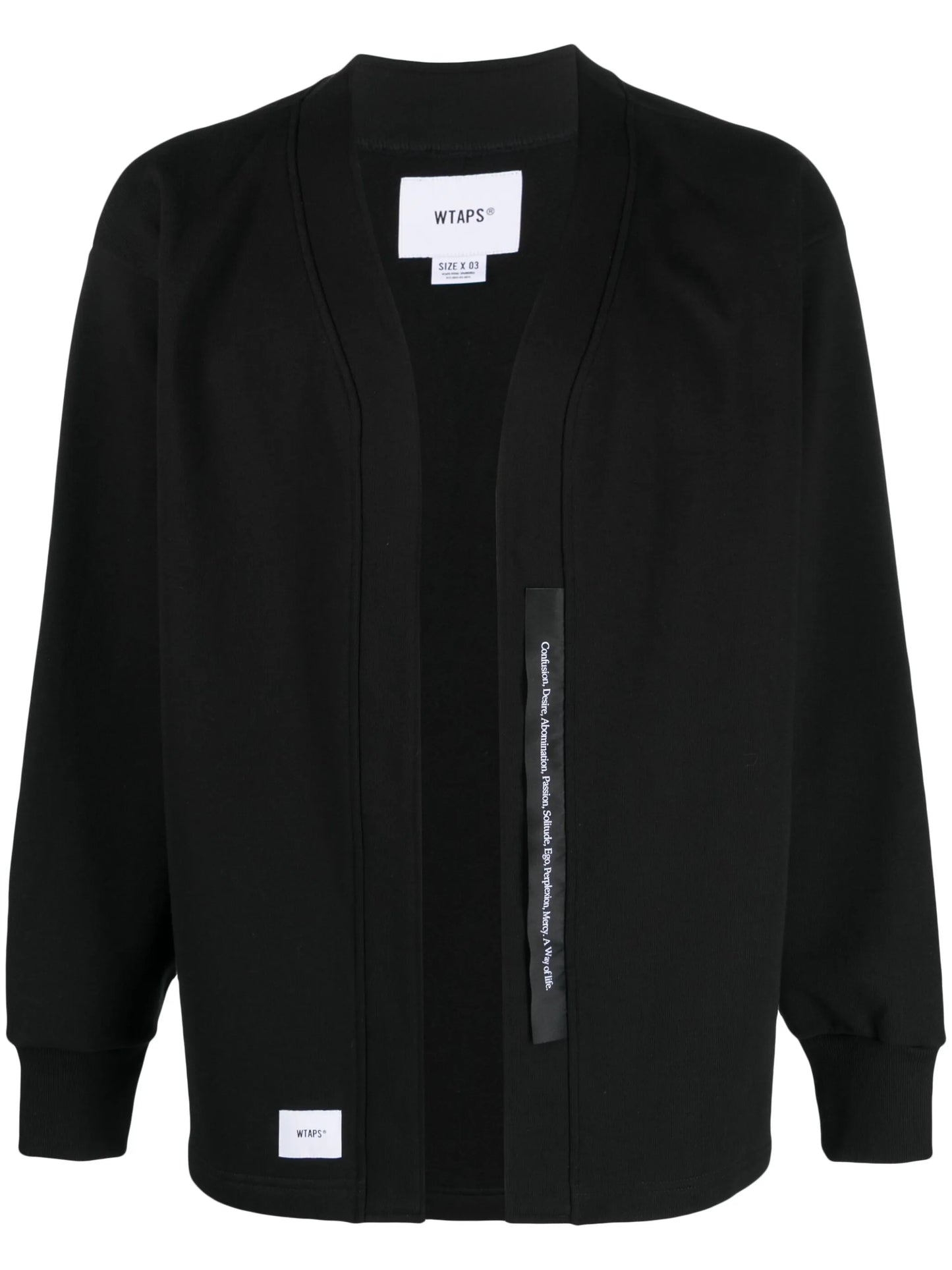 logo-patch knitted cardigan