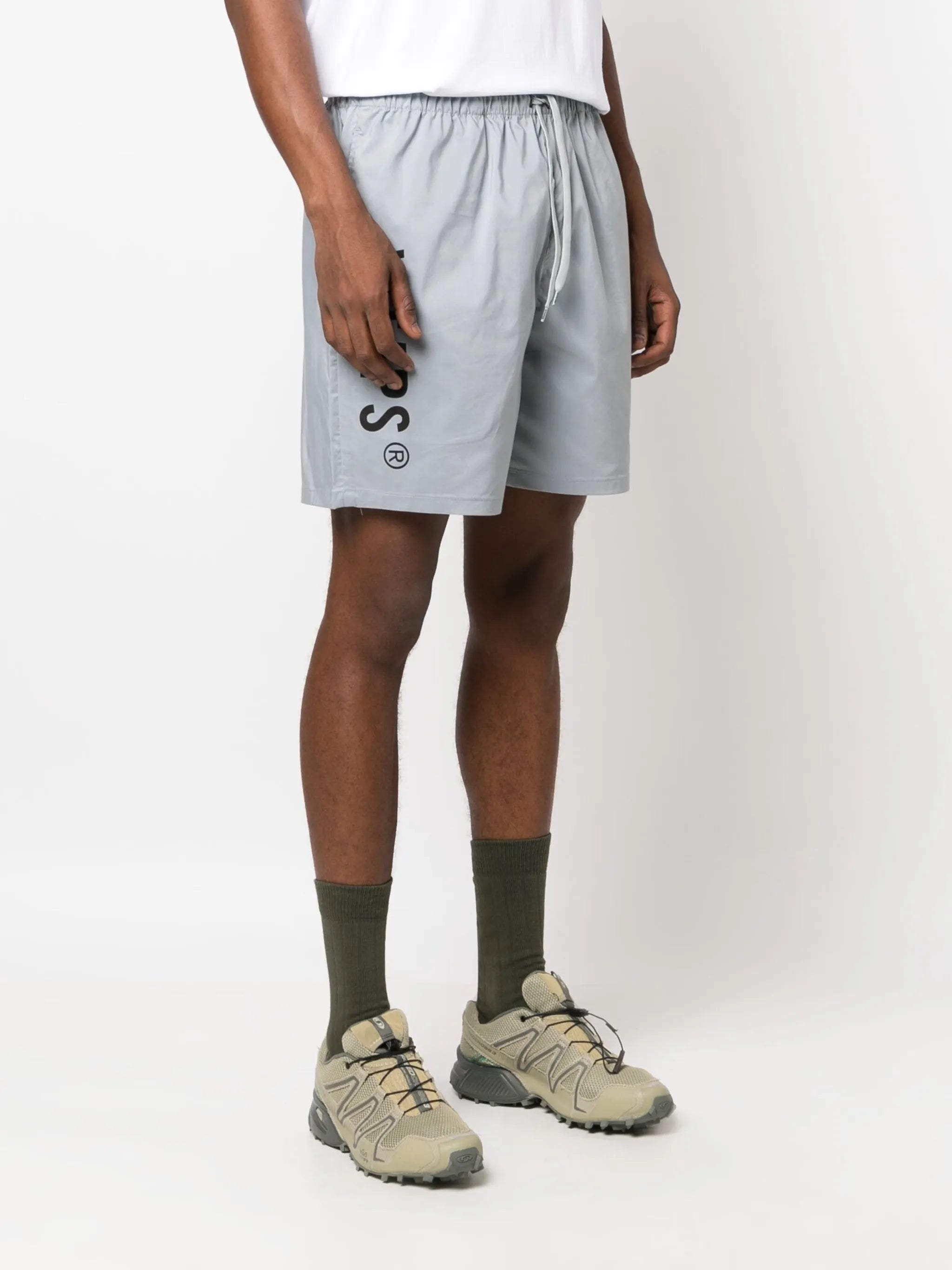 logo-print cotton shorts