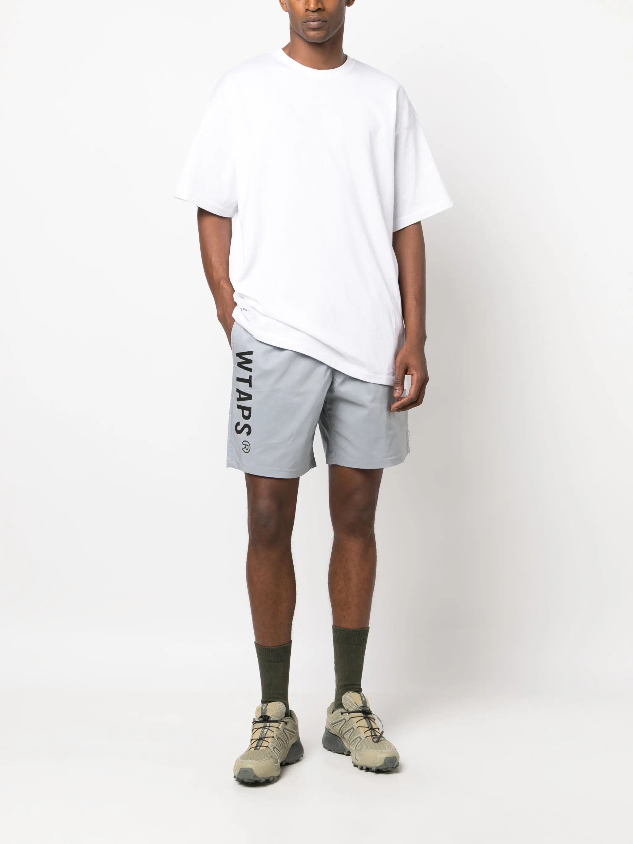 logo-print cotton shorts
