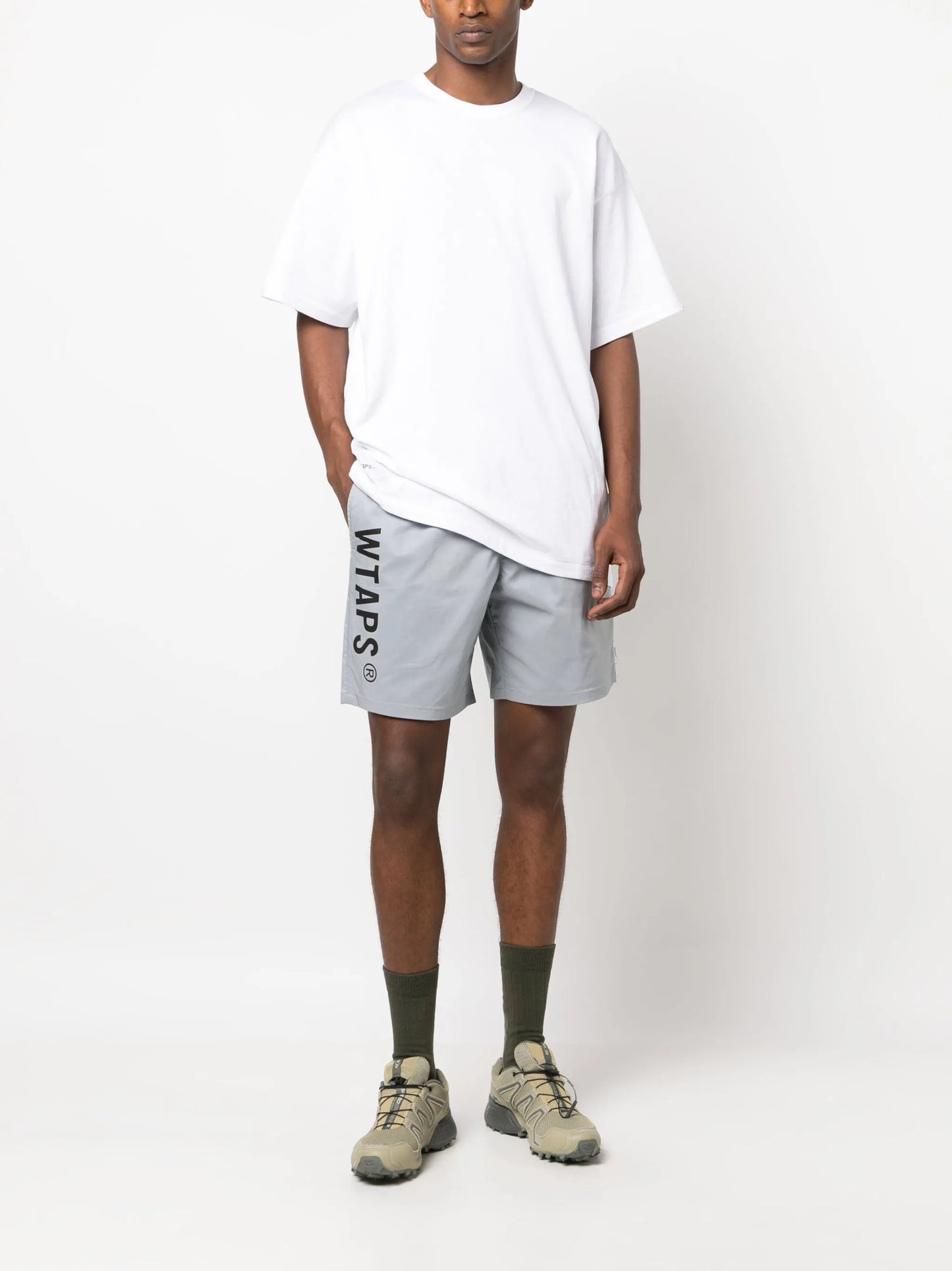 logo-print cotton shorts