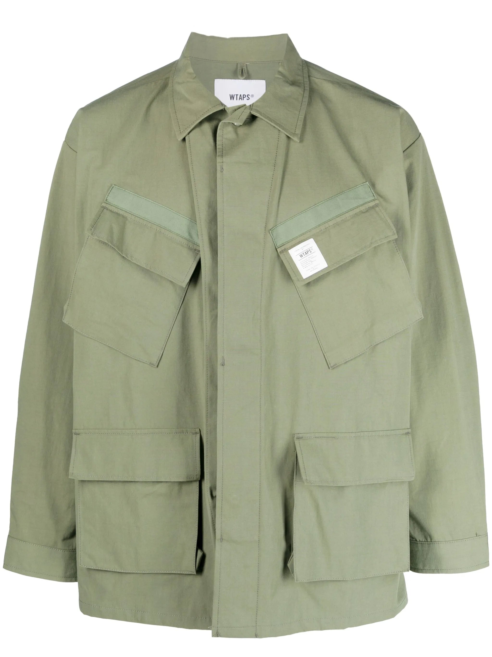 patch-pockets long-sleeve jacket
