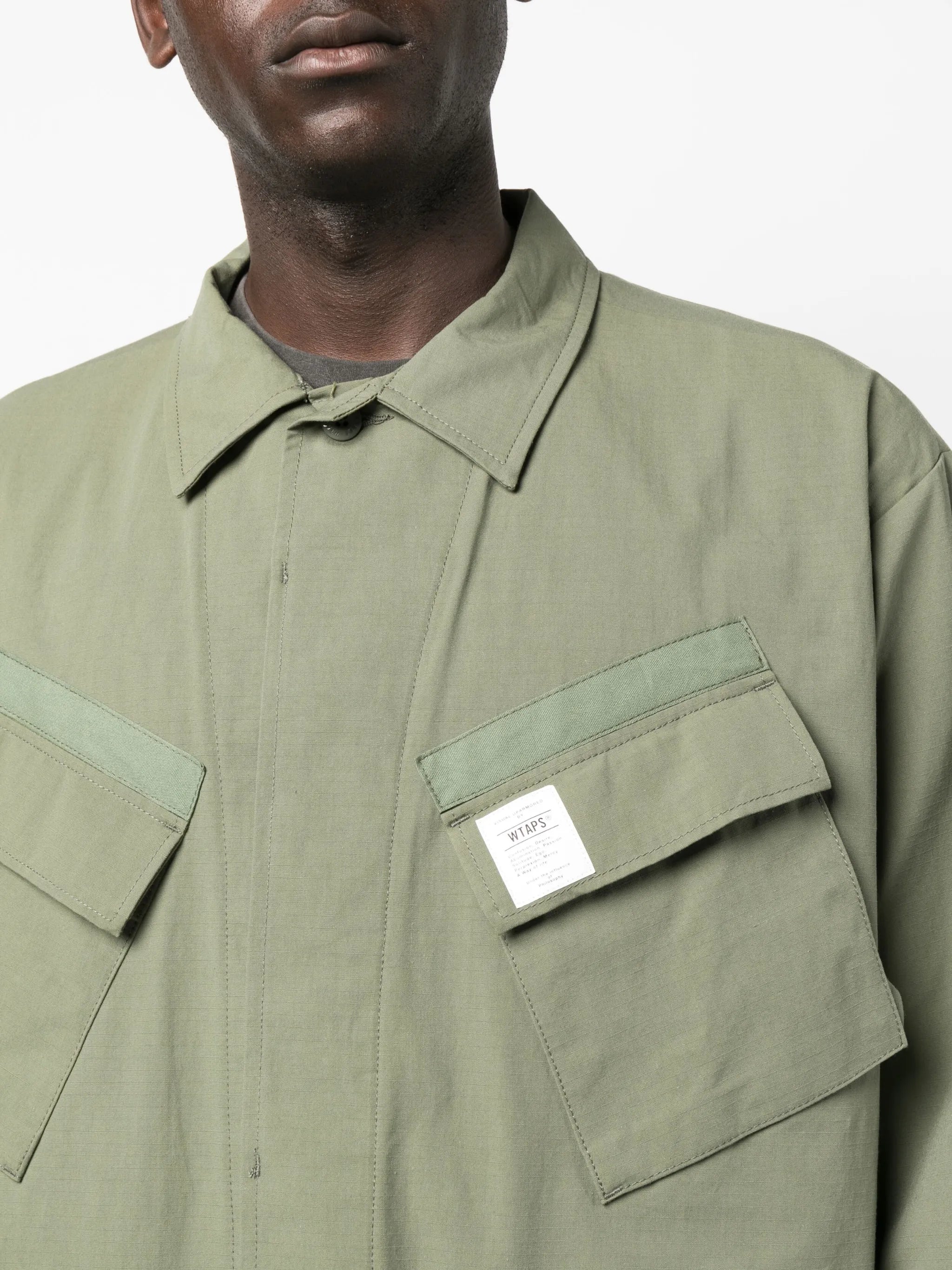 patch-pockets long-sleeve jacket