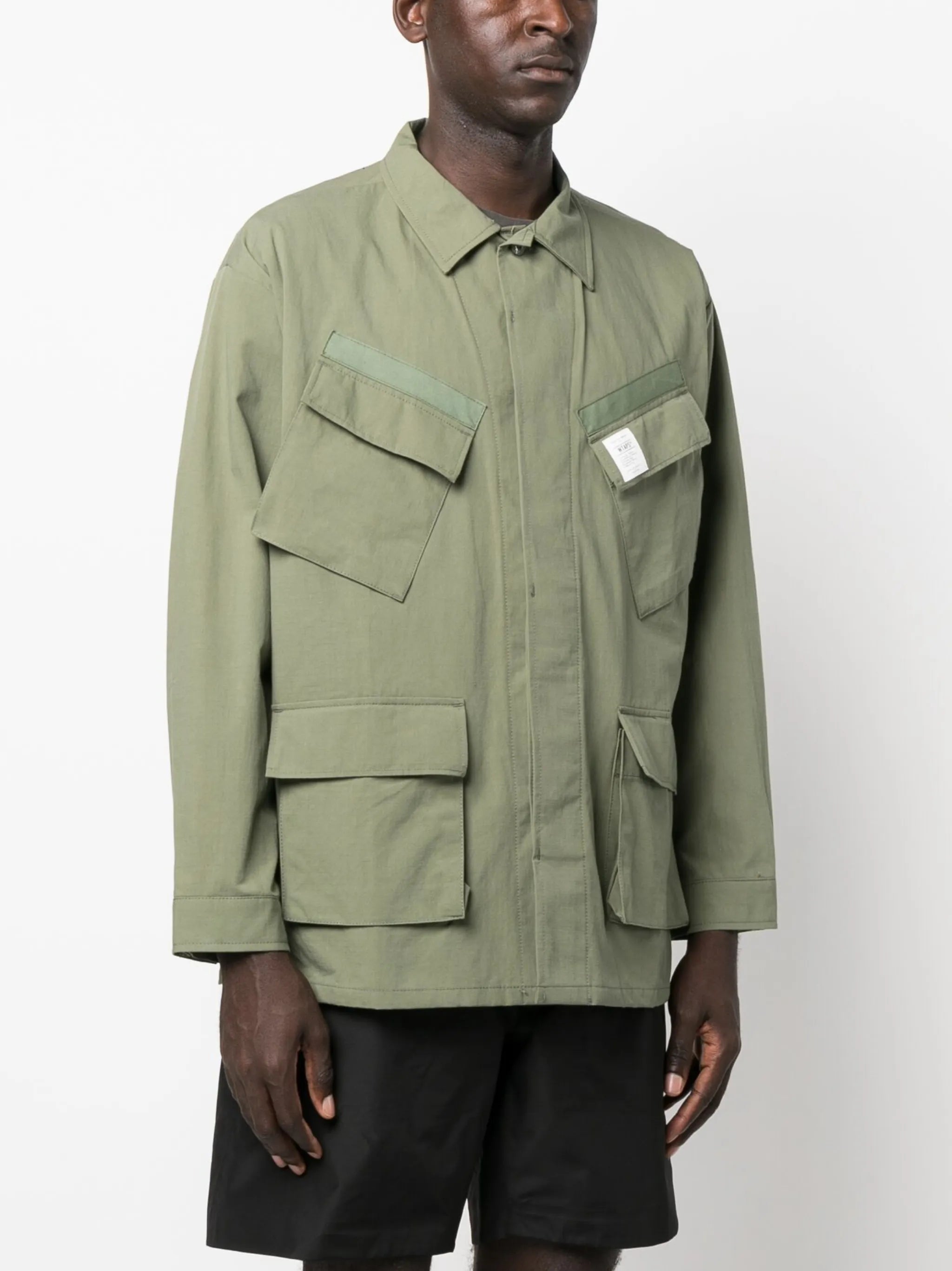 patch-pockets long-sleeve jacket
