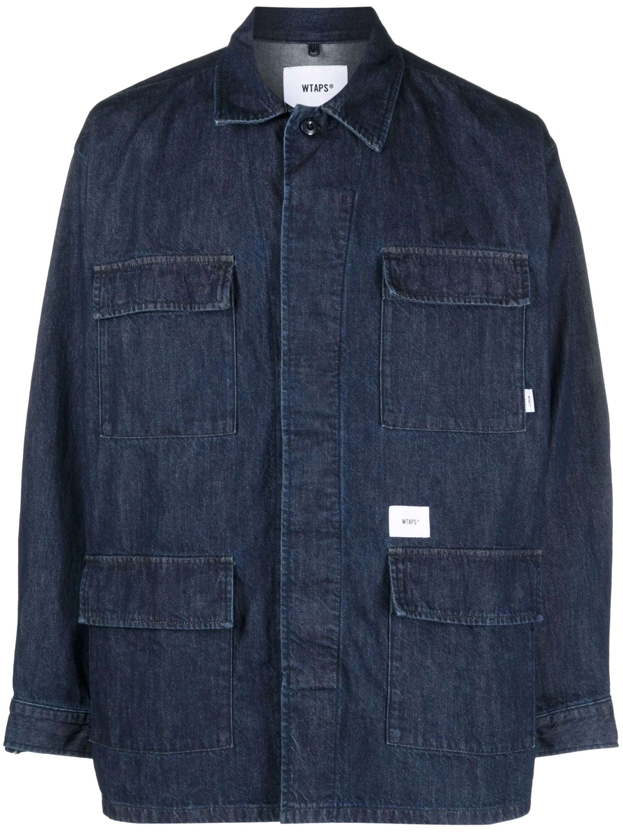 logo-patch denim shirt