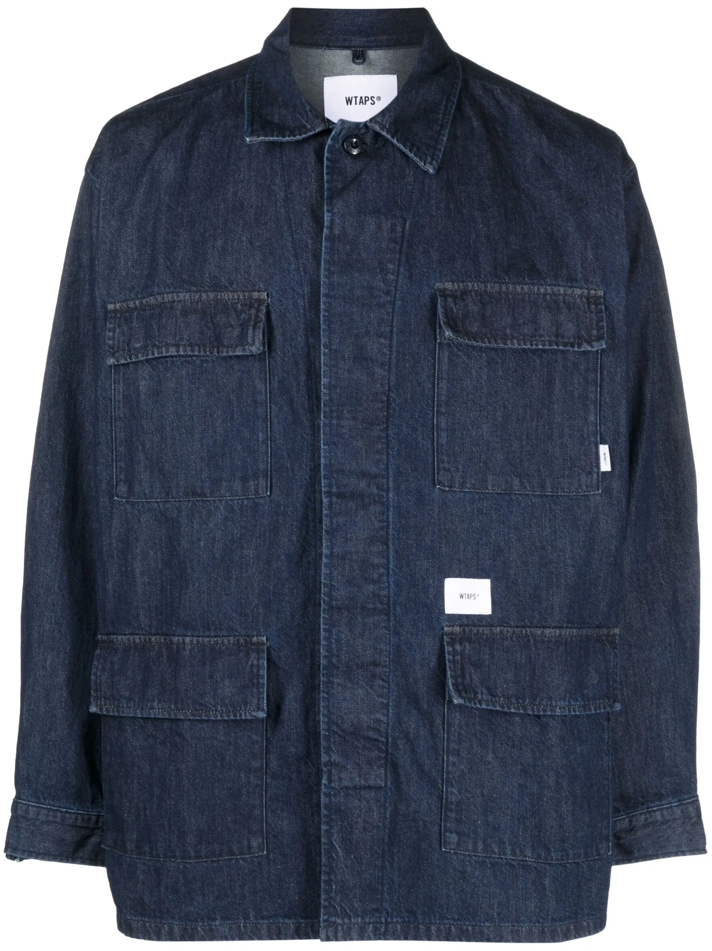 logo-patch denim shirt