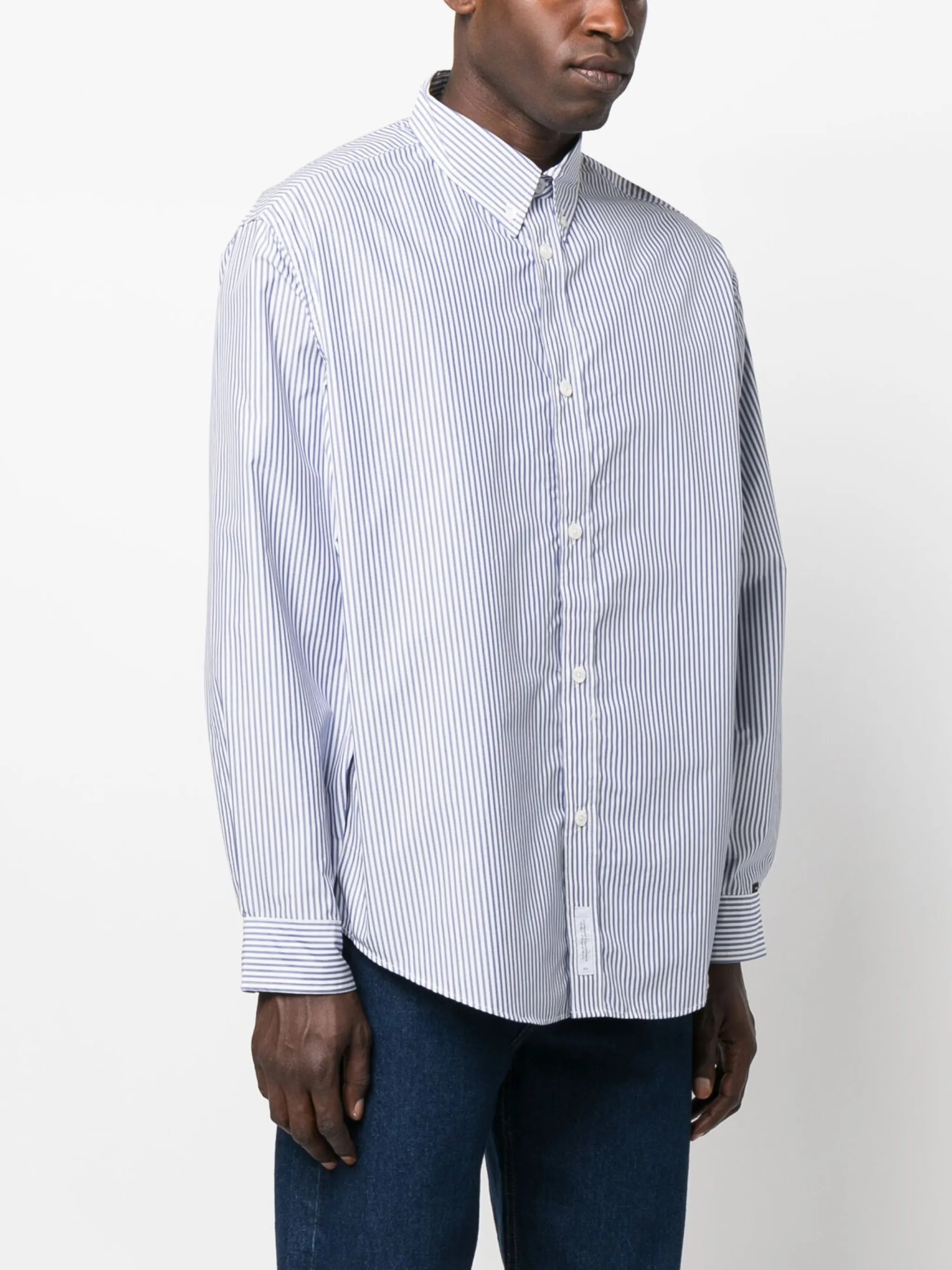 striped long-sleeved shirt