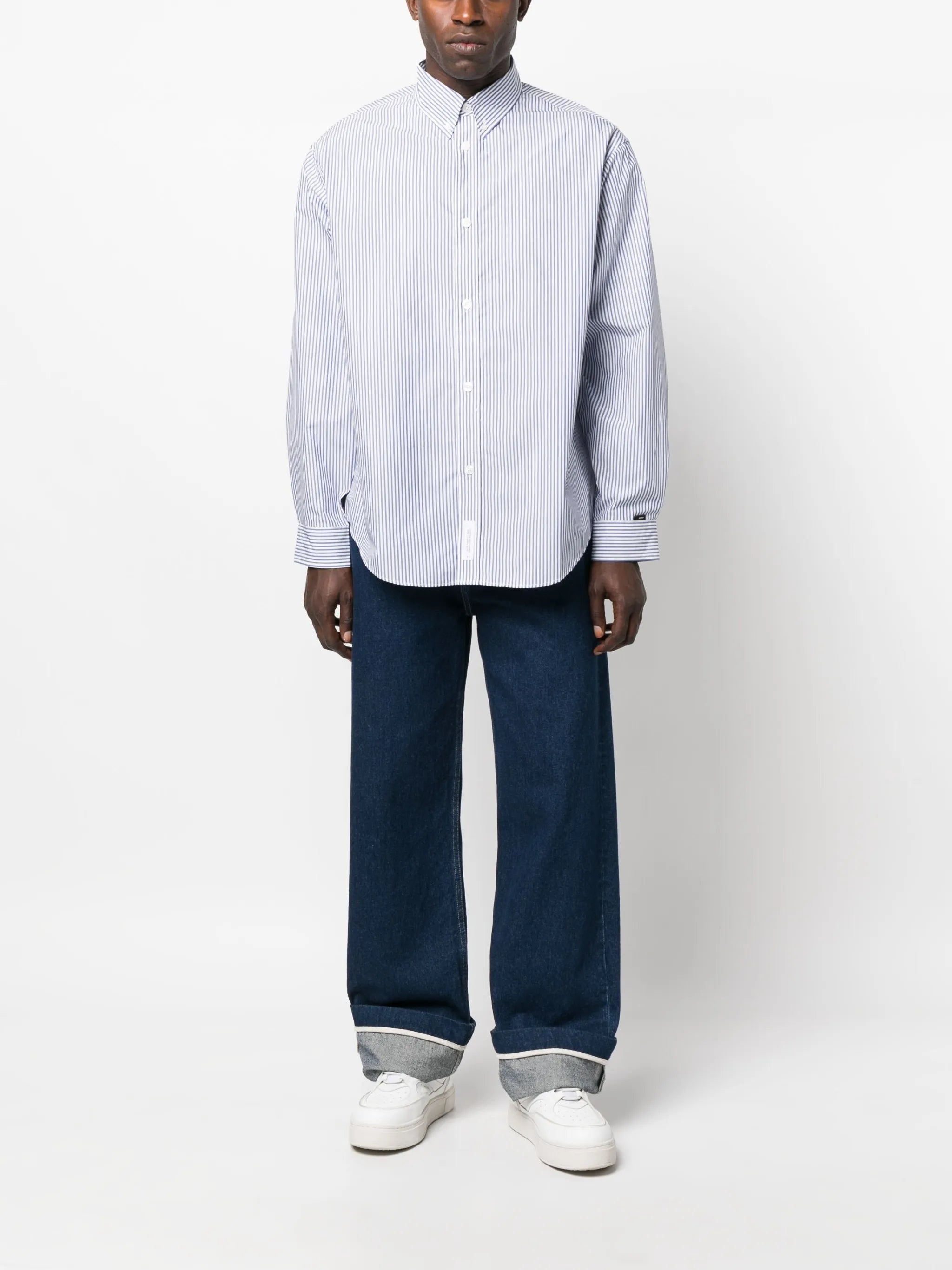 striped long-sleeved shirt