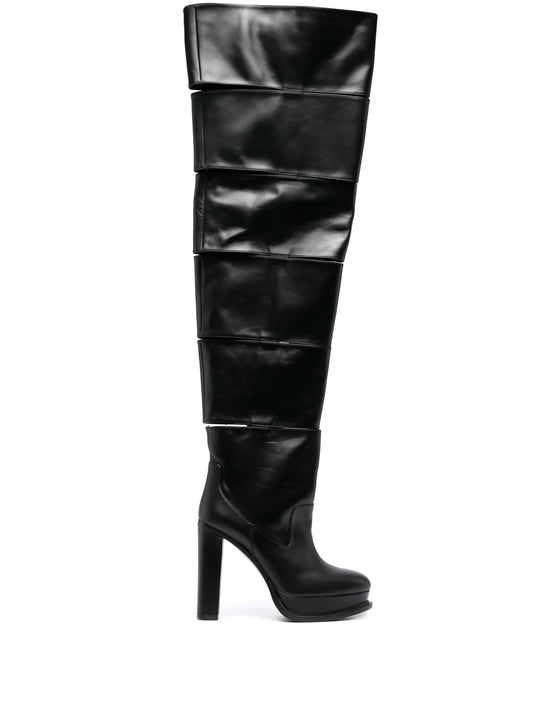 Slash over-the-knee boots