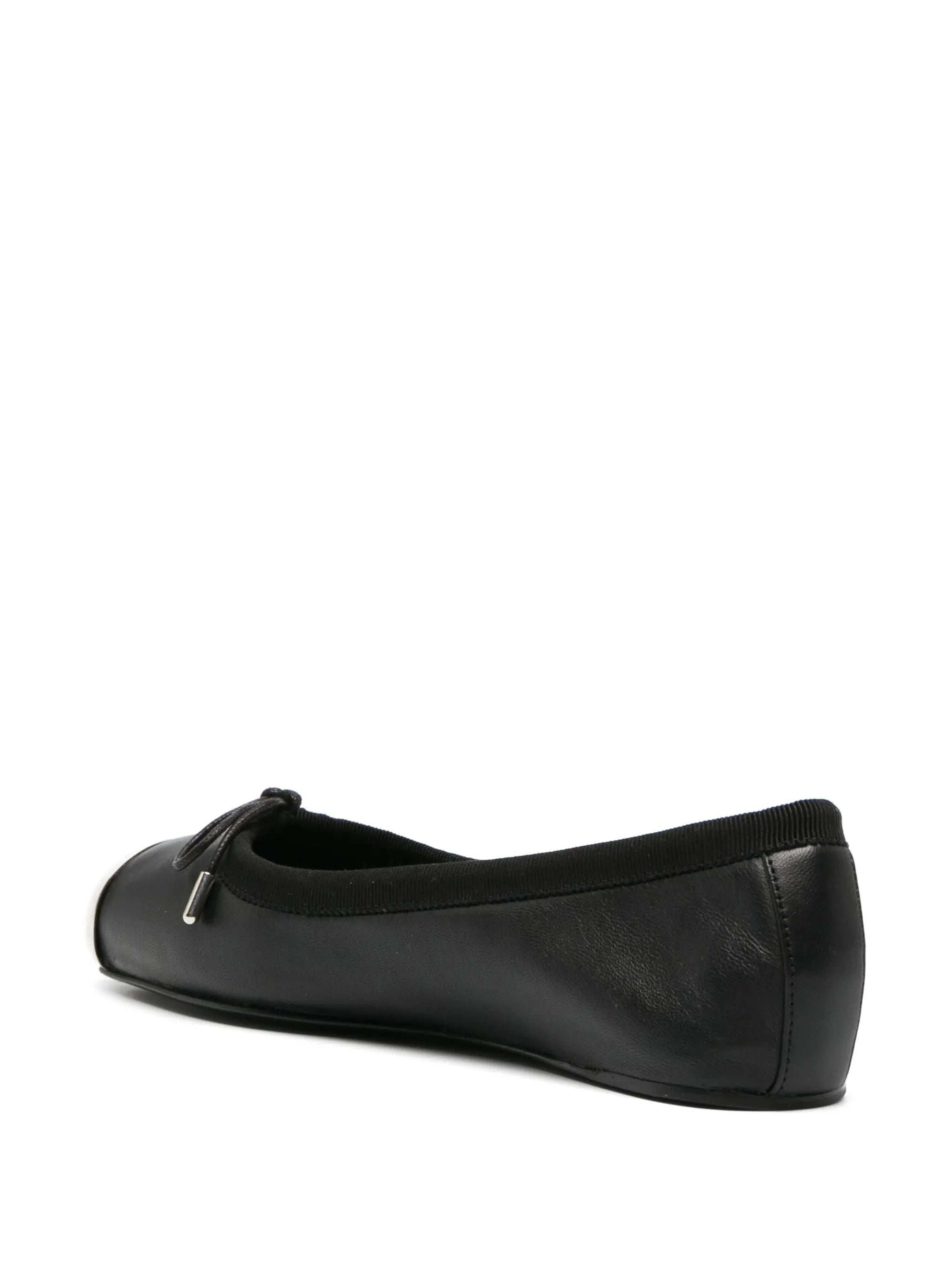 metal-toecap leather ballerina shoes