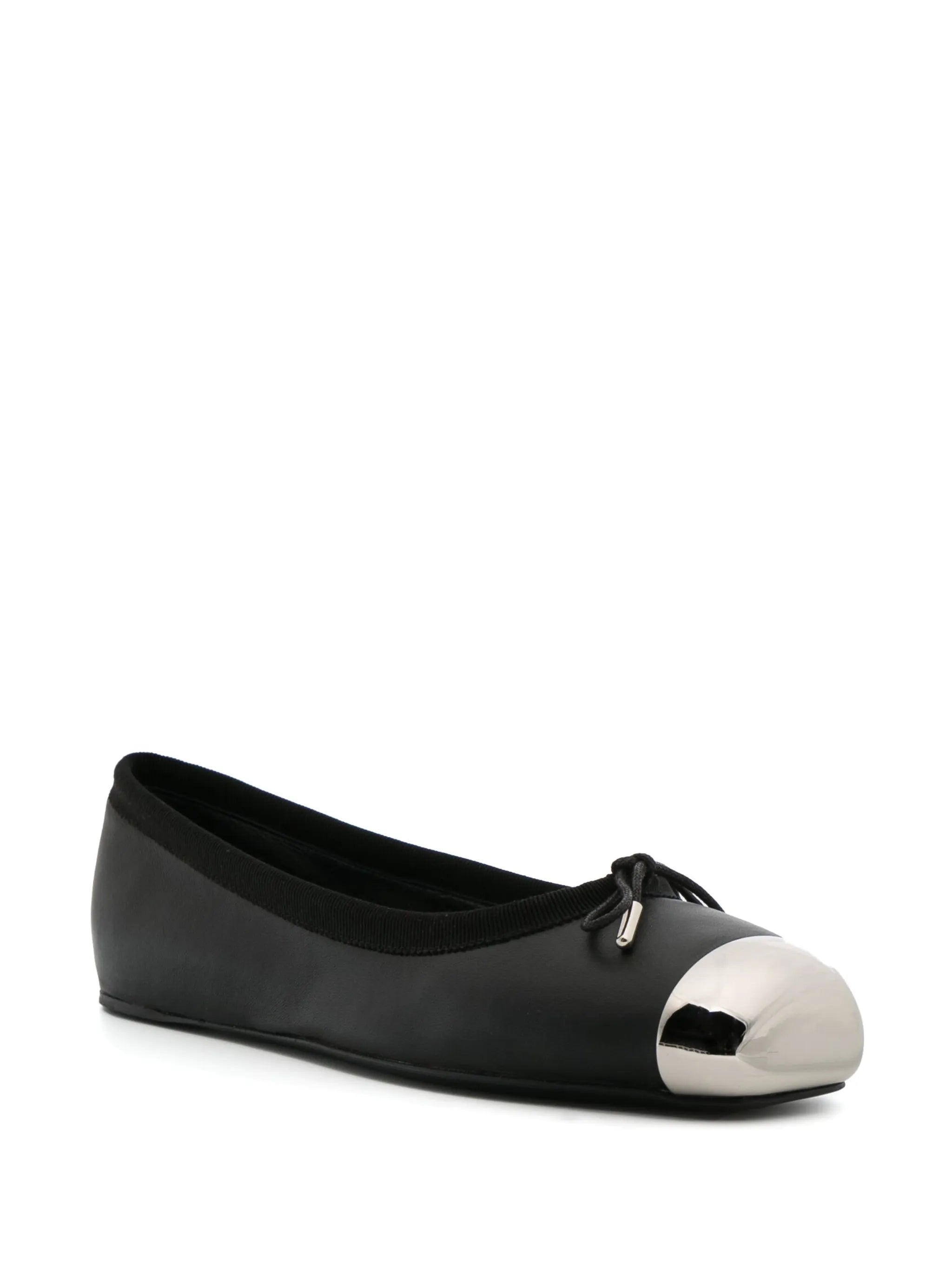 metal-toecap leather ballerina shoes