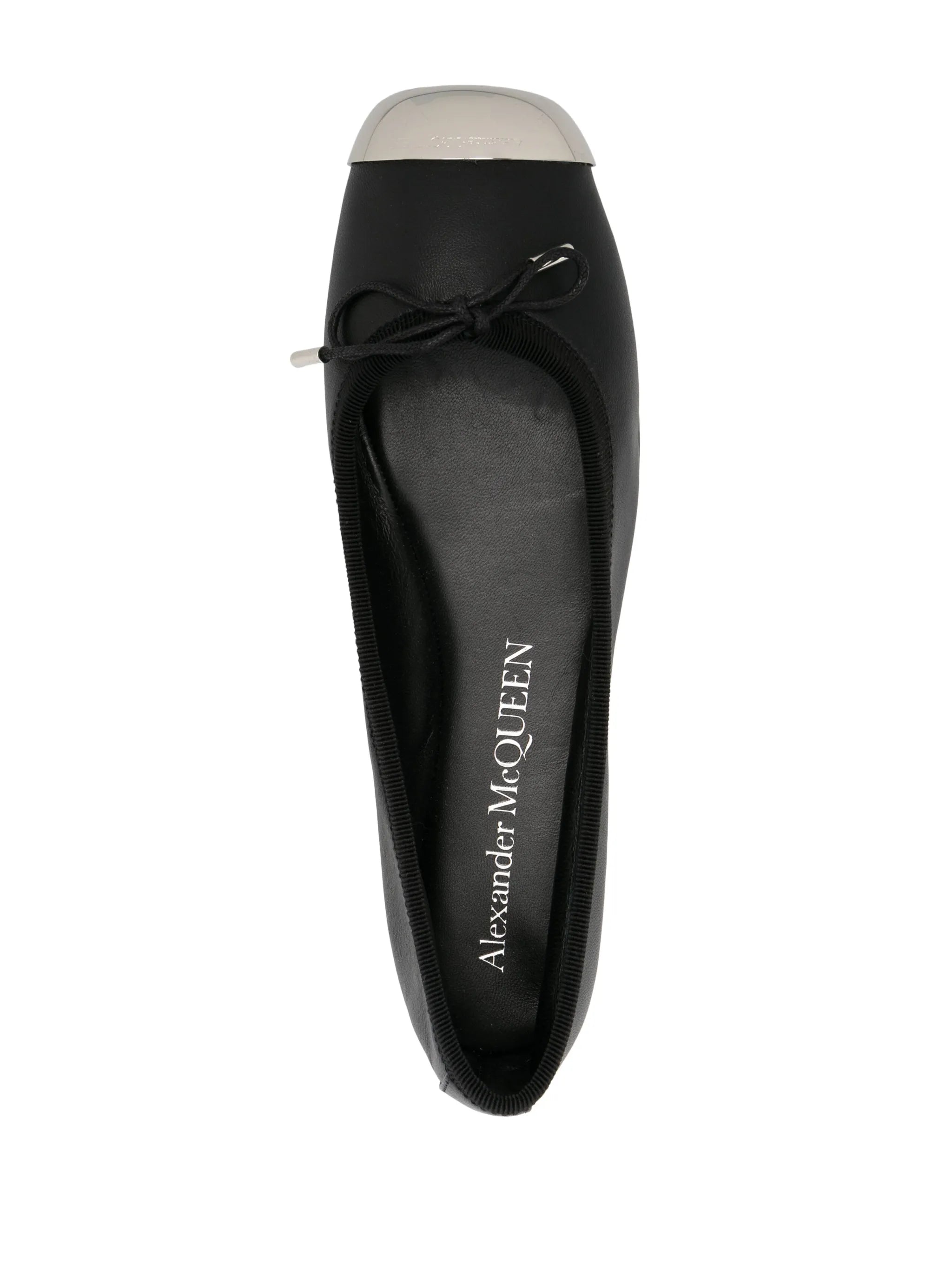 metal-toecap leather ballerina shoes