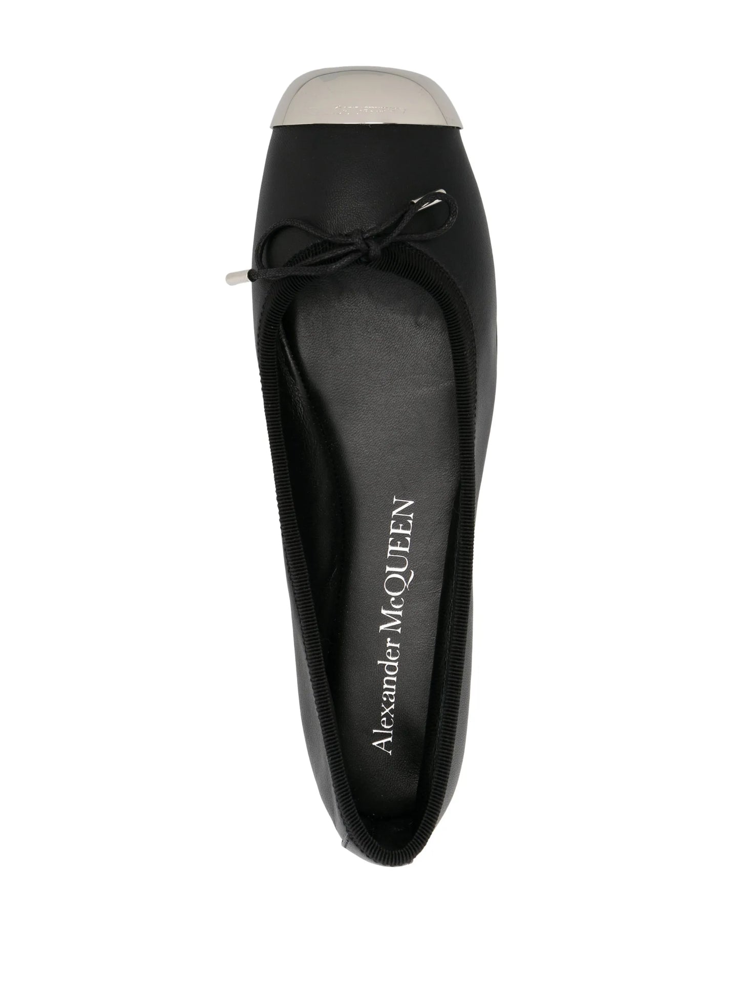 metal-toecap leather ballerina shoes