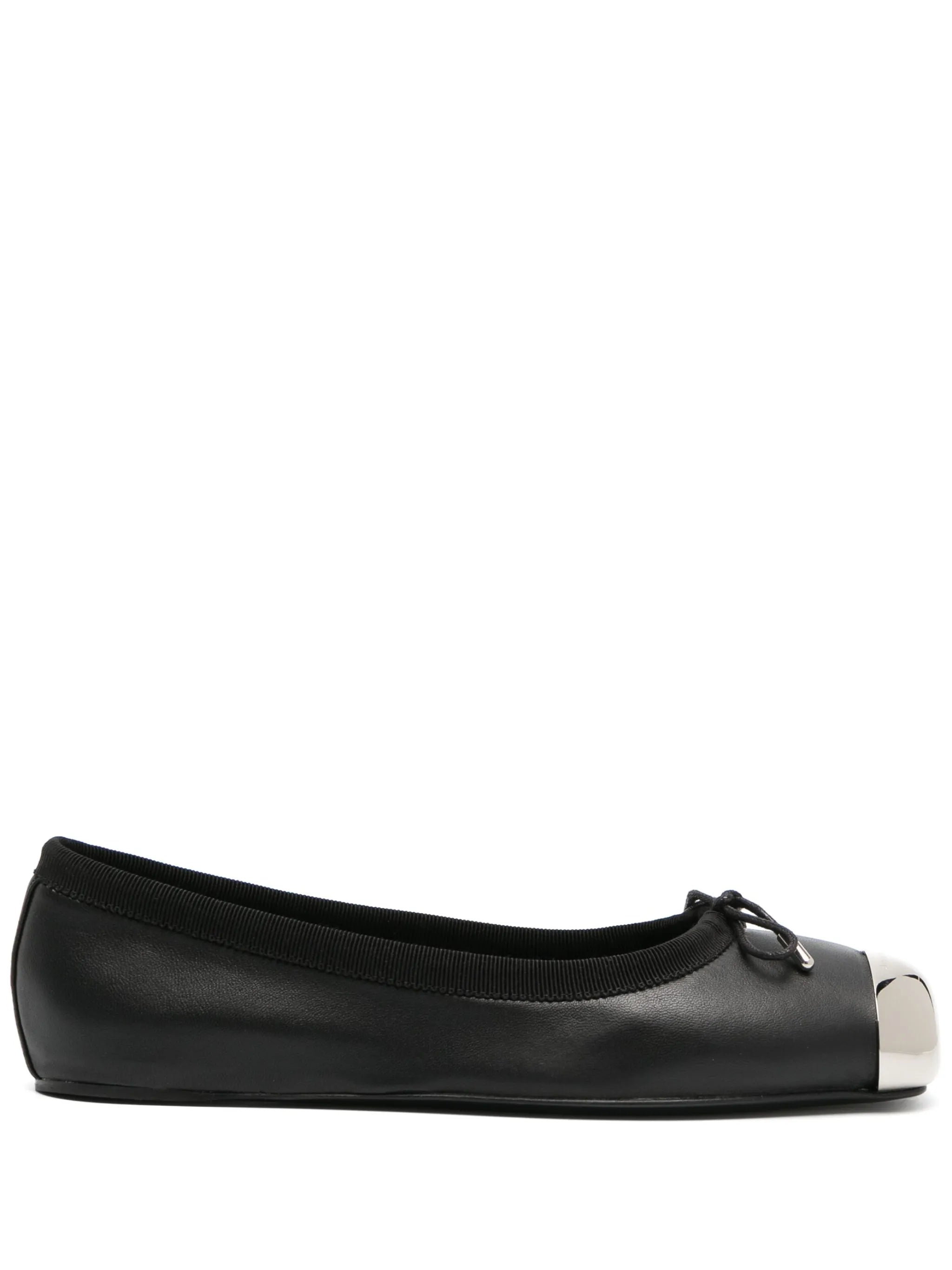 metal-toecap leather ballerina shoes
